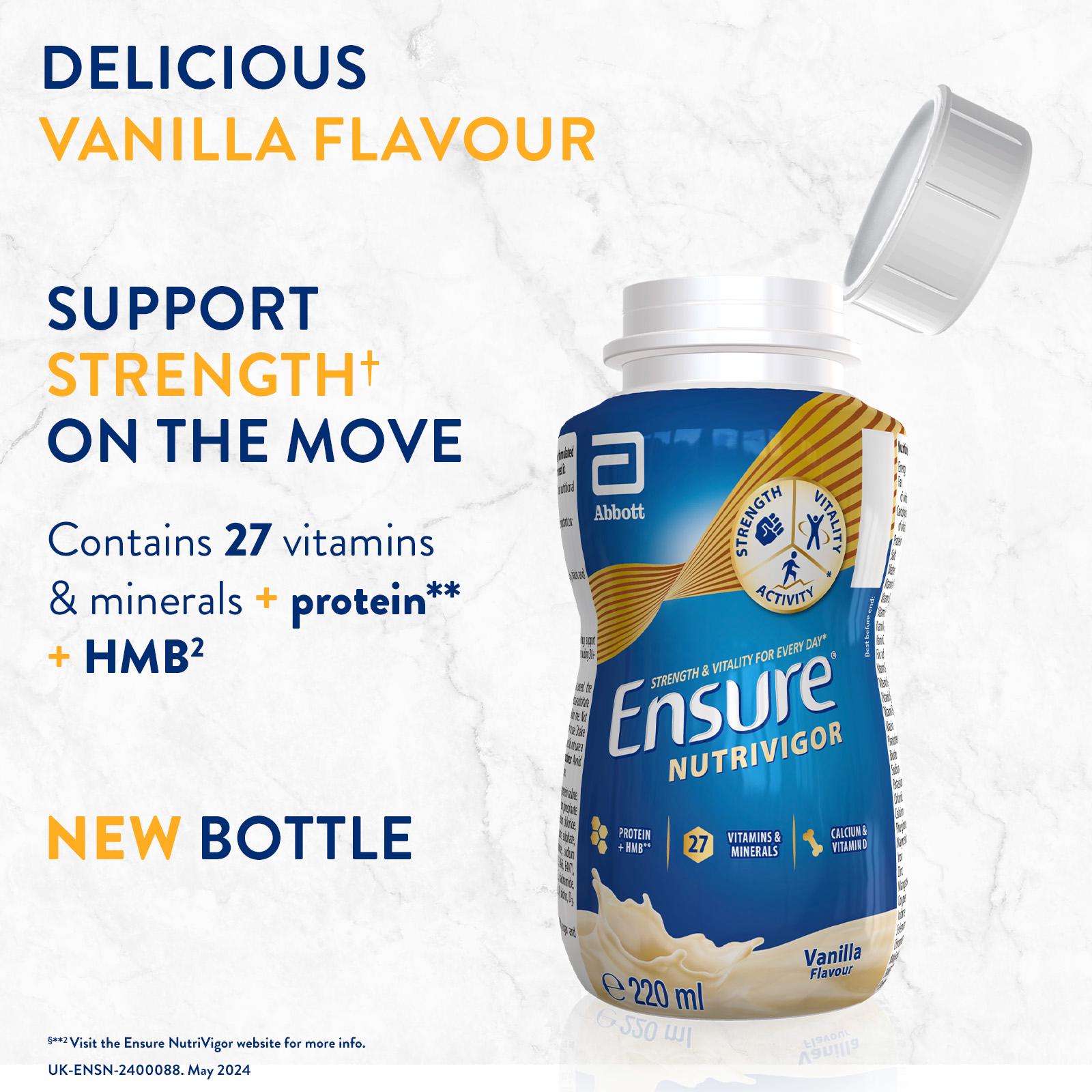 Ensure Nutrivigor Vanilla Flavour Nutritional Ready to Drink Protein Shake 220ml thumbnail 2