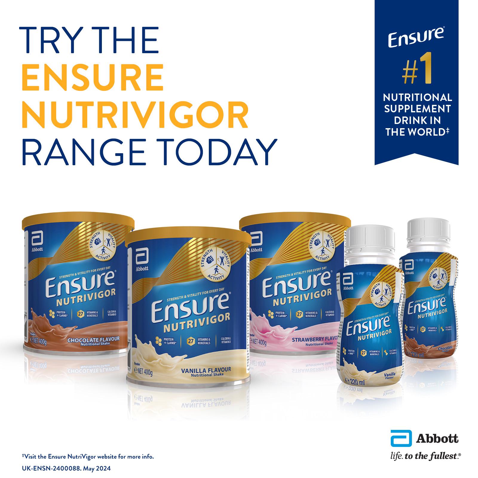 Ensure Nutrivigor Vanilla Flavour Nutritional Ready to Drink Protein Shake 220ml thumbnail 3