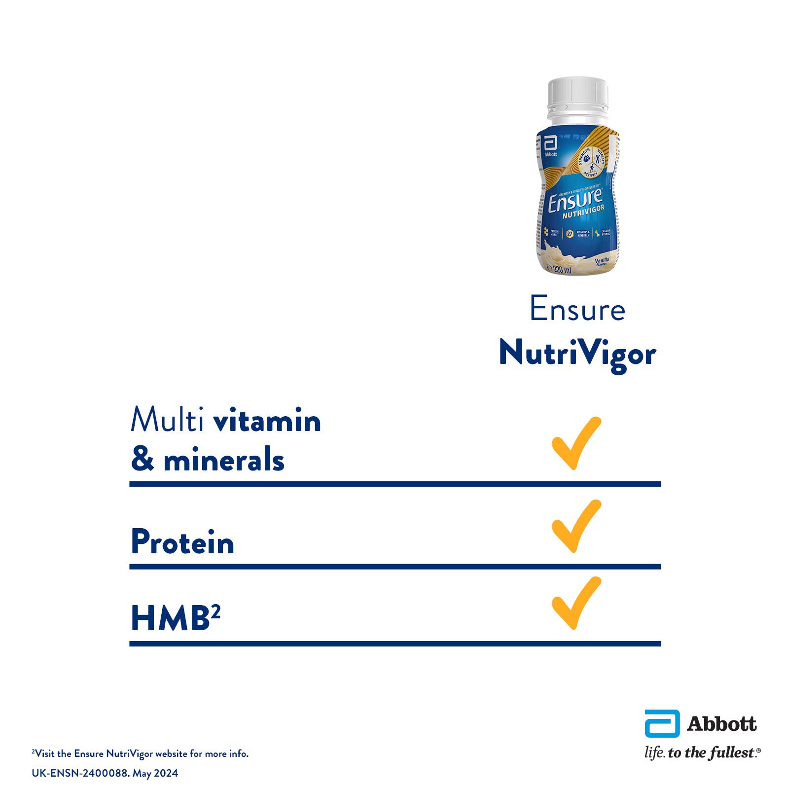 Ensure Nutrivigor Vanilla Flavour Nutritional Ready to Drink Protein Shake 220ml thumbnail 5