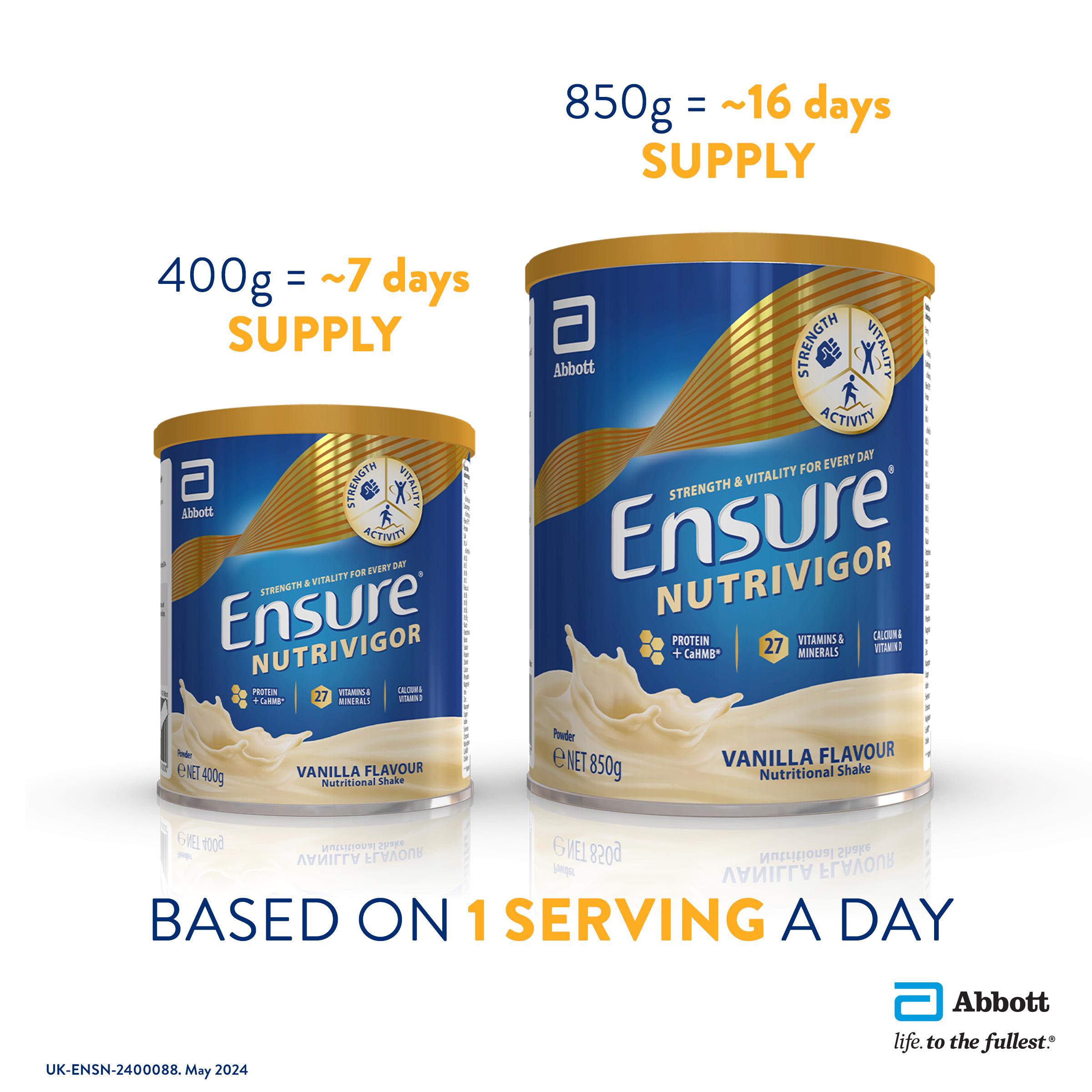 Ensure NutriVigor Vanilla Flavour Nutritional Protein Shake 400g thumbnail 3