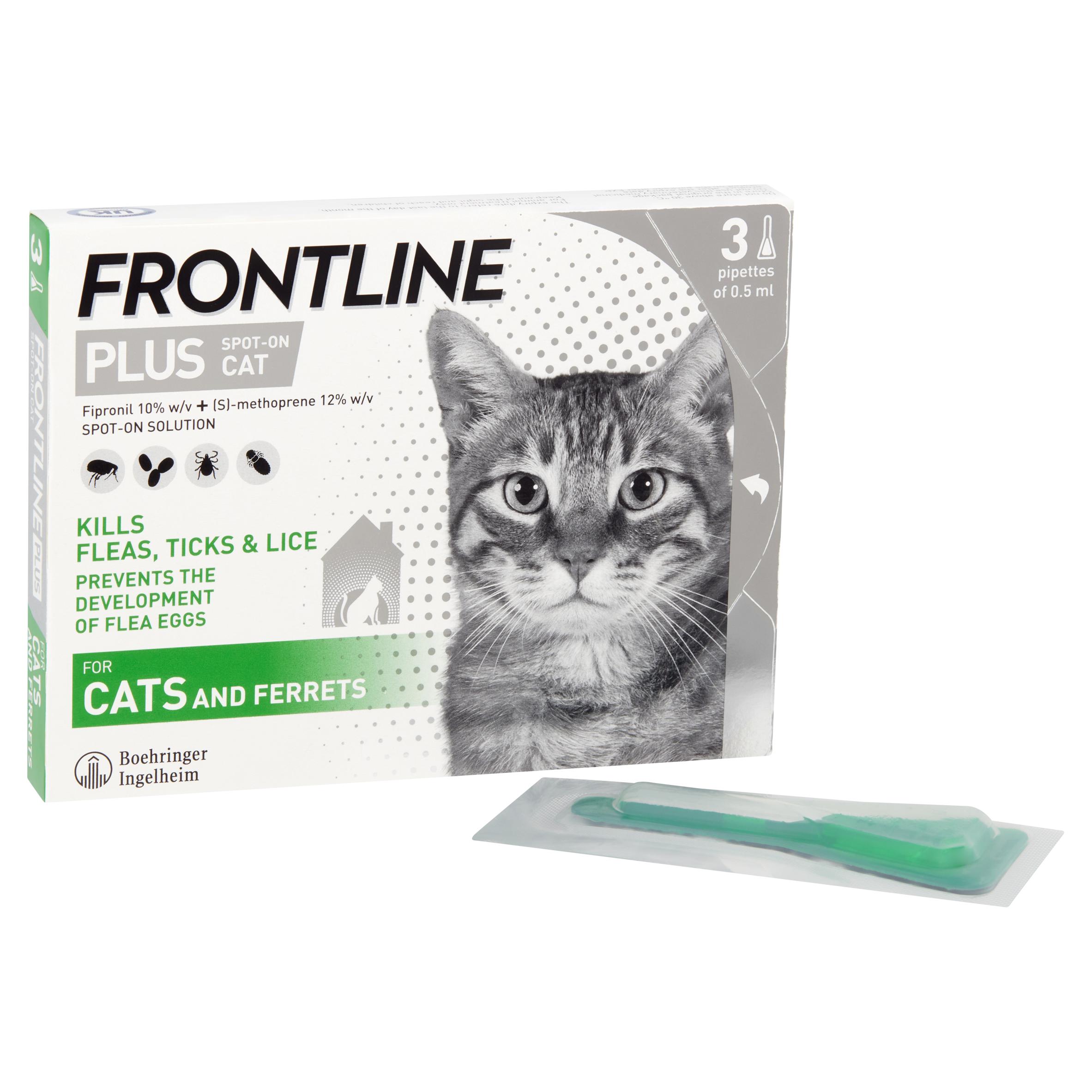 Frontline Plus Flea & Tick Treatment Cat x3 thumbnail 4
