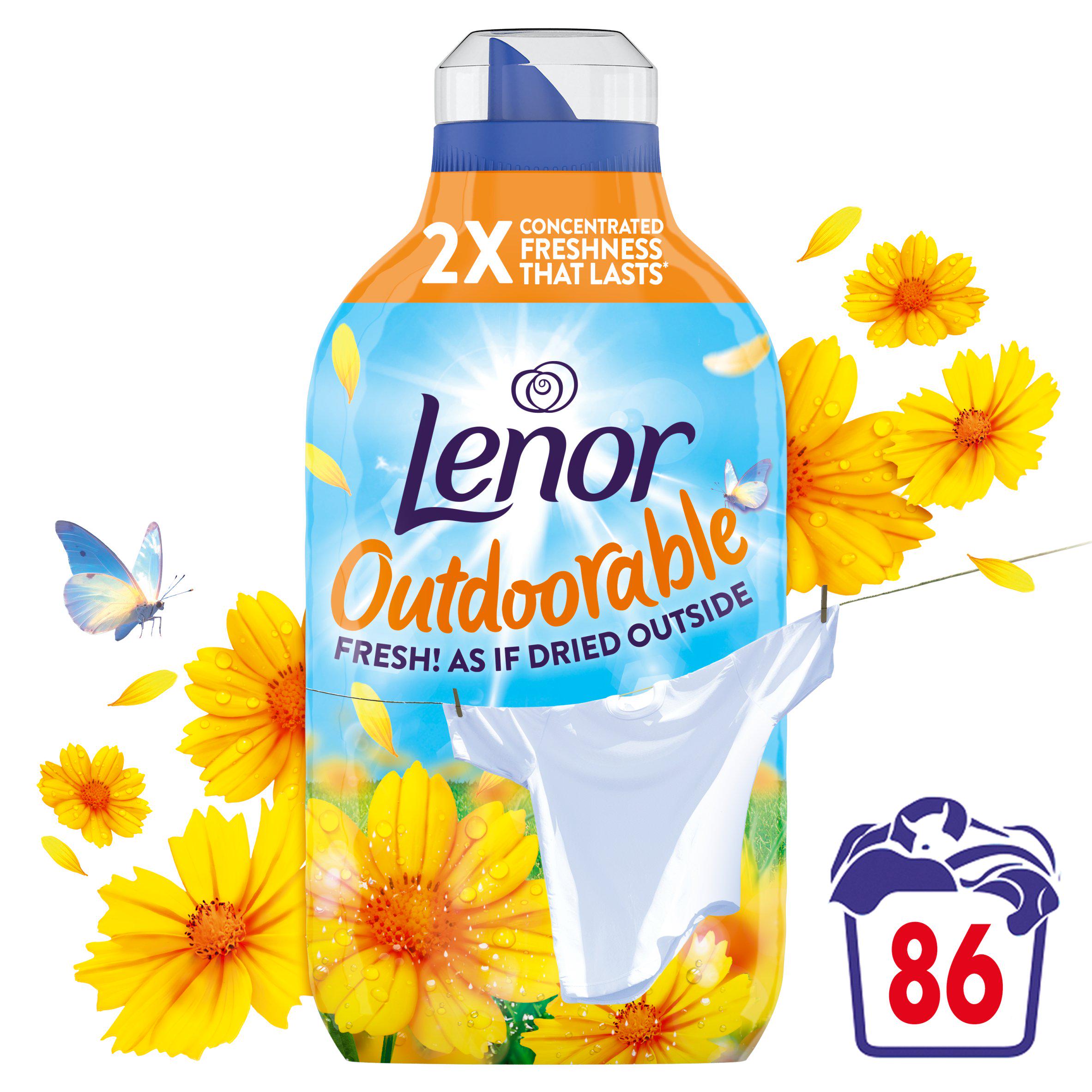 Lenor Outdoorable Fabric Conditioner Summer Breeze 86 Washes 1.204l
