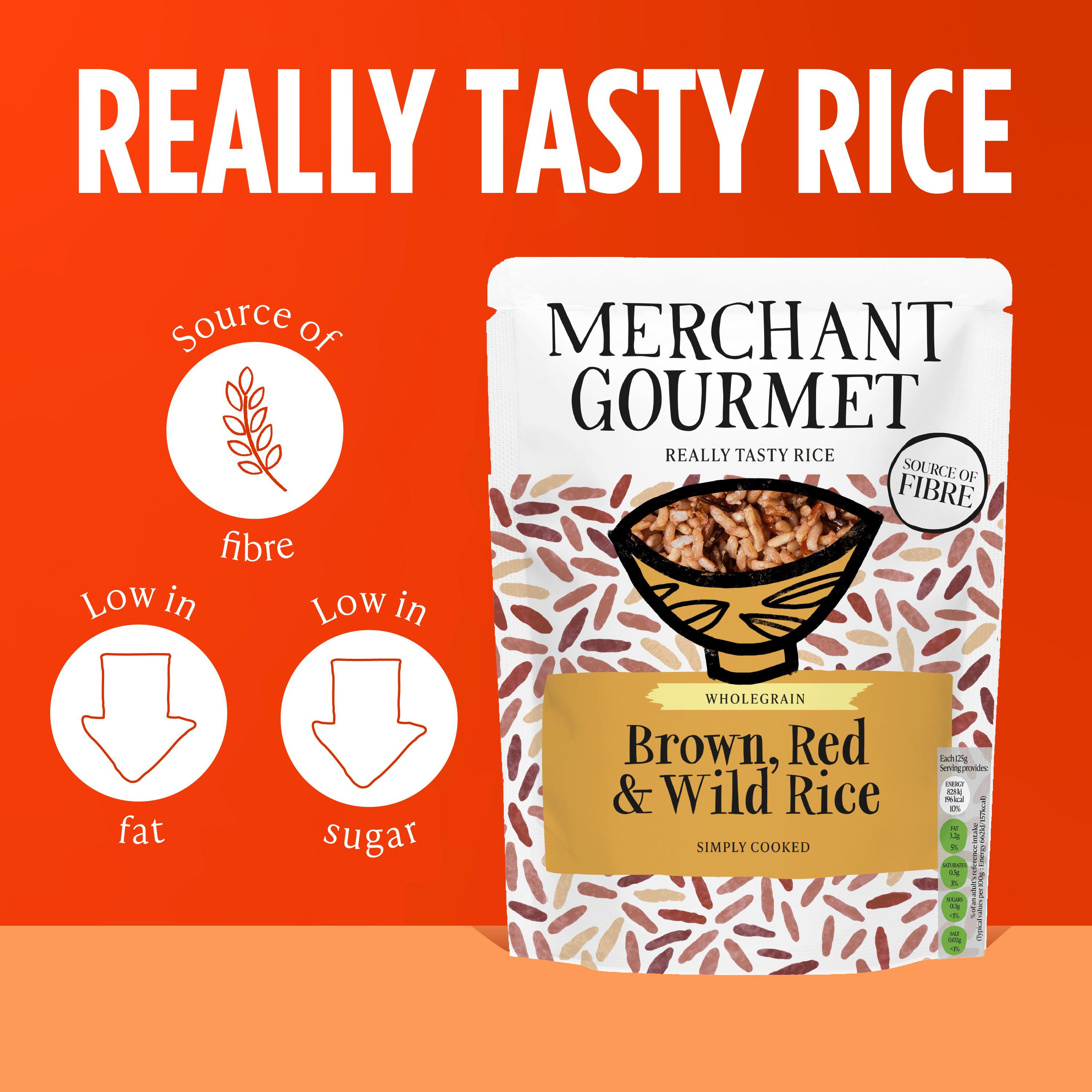 Merchant Gourmet Wholegrain Brown Red & Wild Microwave Rice 250g thumbnail 3