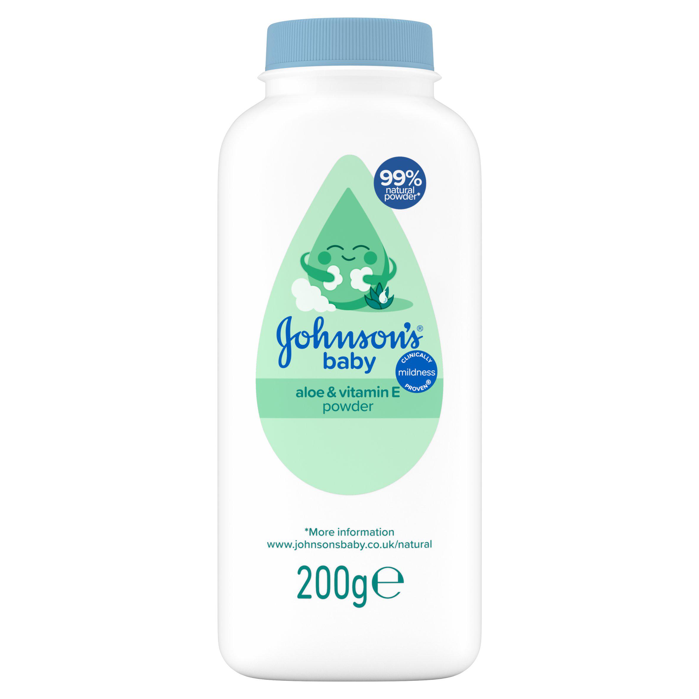 Johnson's Baby Powder Natural Cornstarch with Aloe and Vitamin E 200g