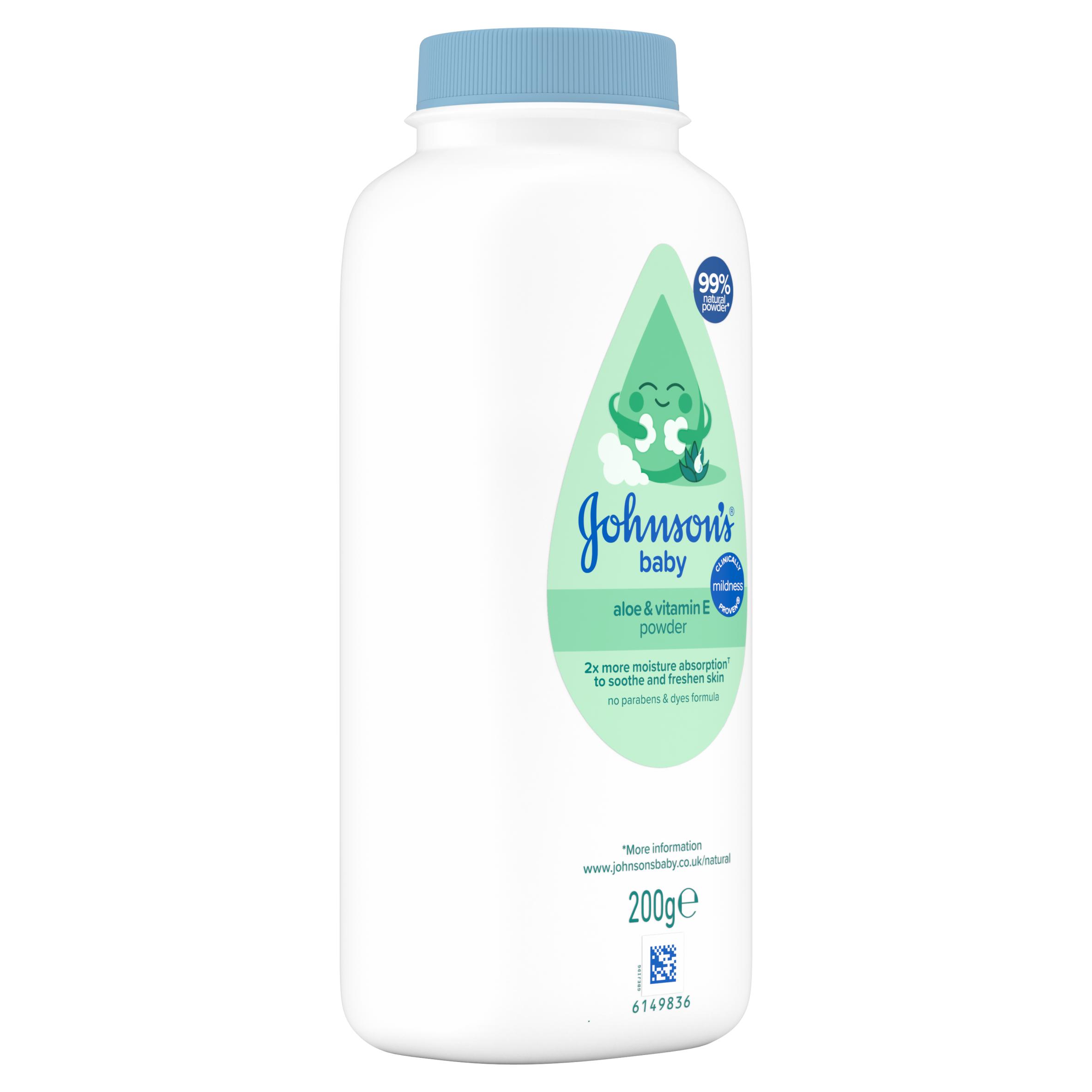 Johnson's Baby Natural Cornstarch Powder with Aloe & Vitamin E 200g thumbnail 6