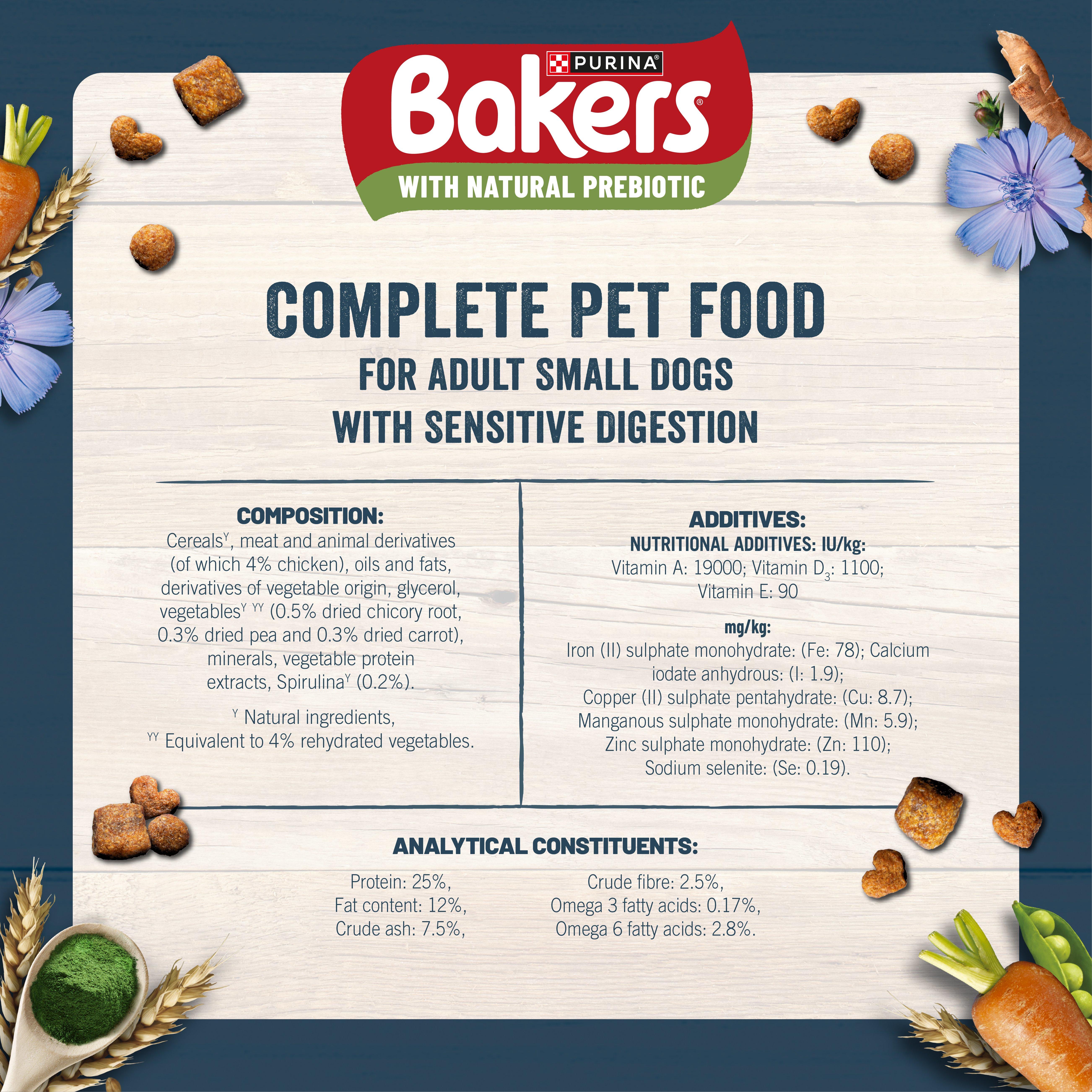 Bakers Small Dog Sensitive Tummy Chicken Dry Dog Food 2.7kg thumbnail 6