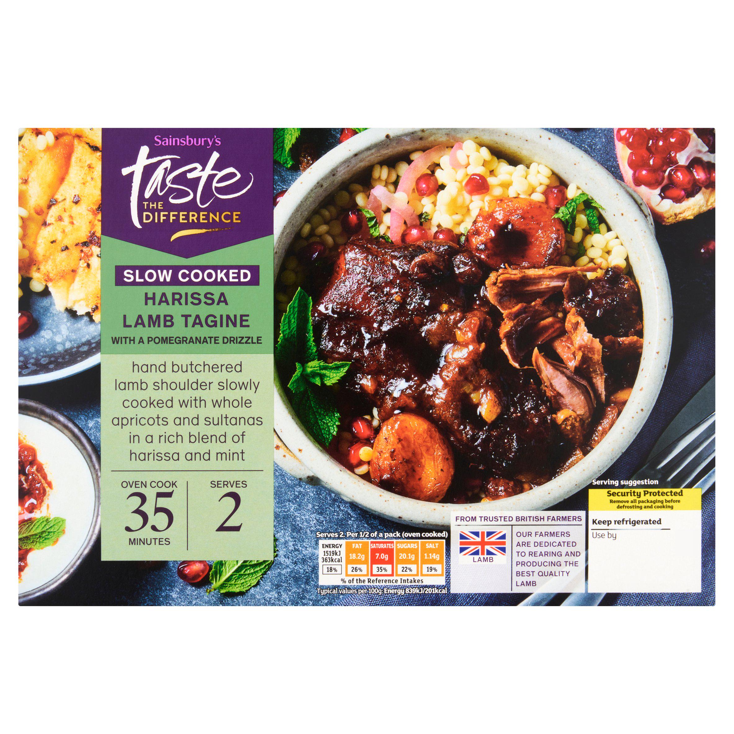 Sainsbury's Slow Cooked 500g Harissa Lamb Tagine with a Pomegranate Drizzle, Taste the Difference