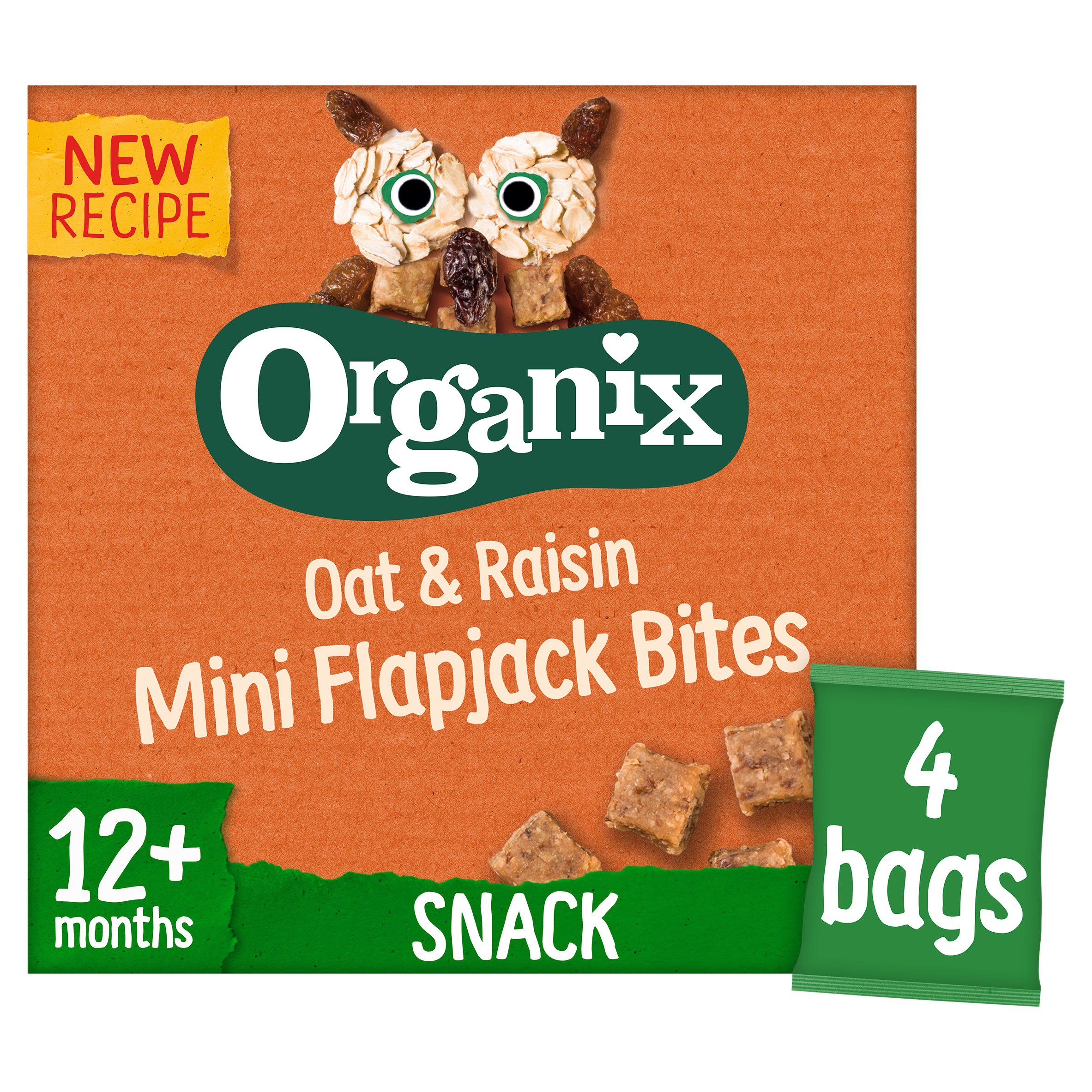 Organix Mini Oat & Raisin Flapjack Bites Toddler Multipack 12 months+