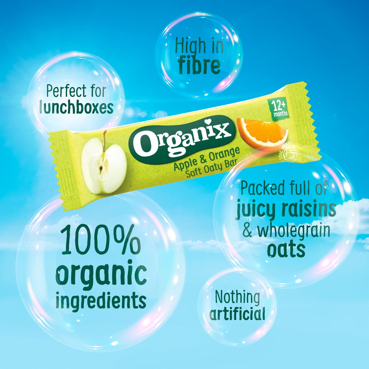 Organix Apple & Orange Soft Oaty Bars 12+ Months 6x23g thumbnail 2