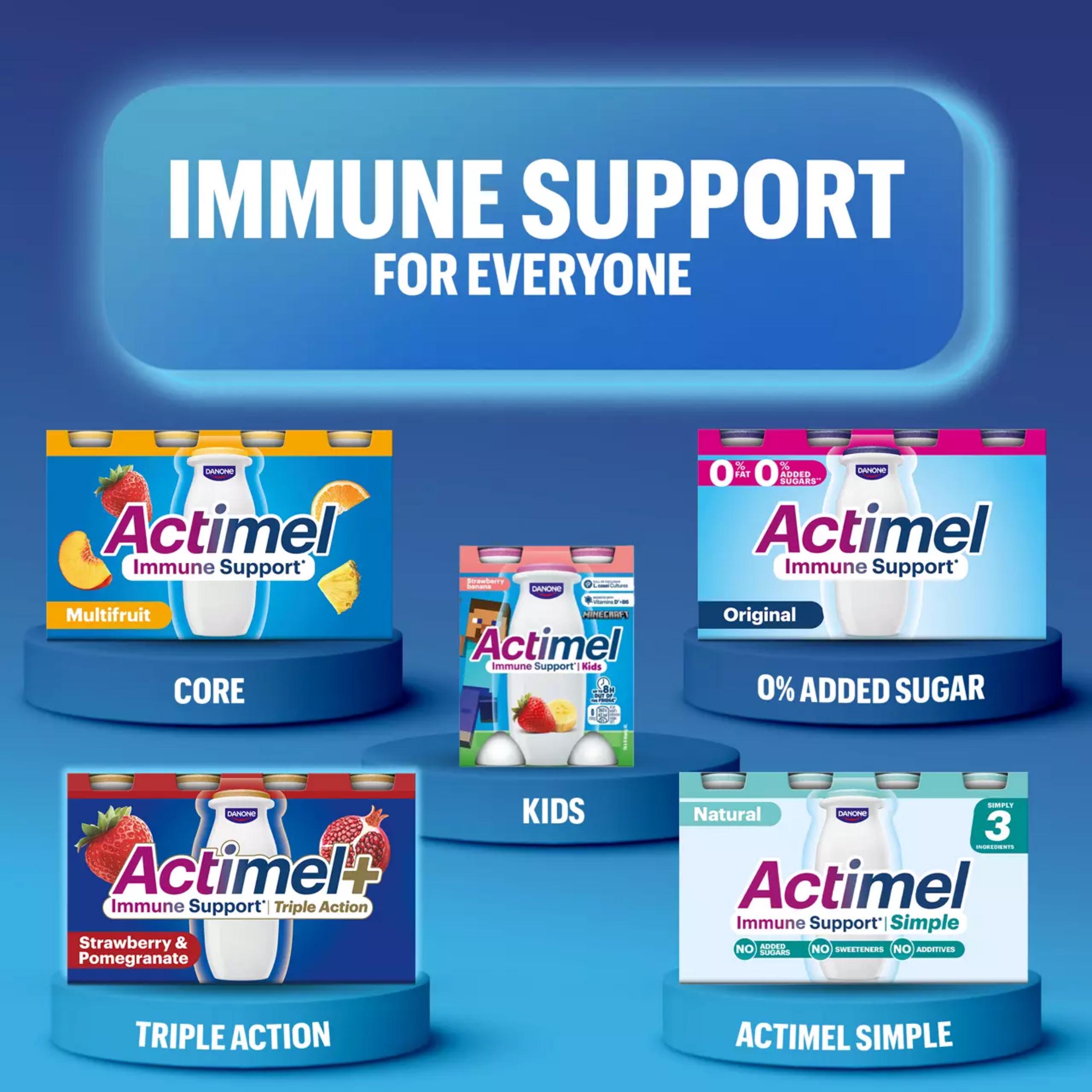 Actimel Triple Action Strawberry & Pomegranate Yoghurt Drink 8 x 100g thumbnail 5