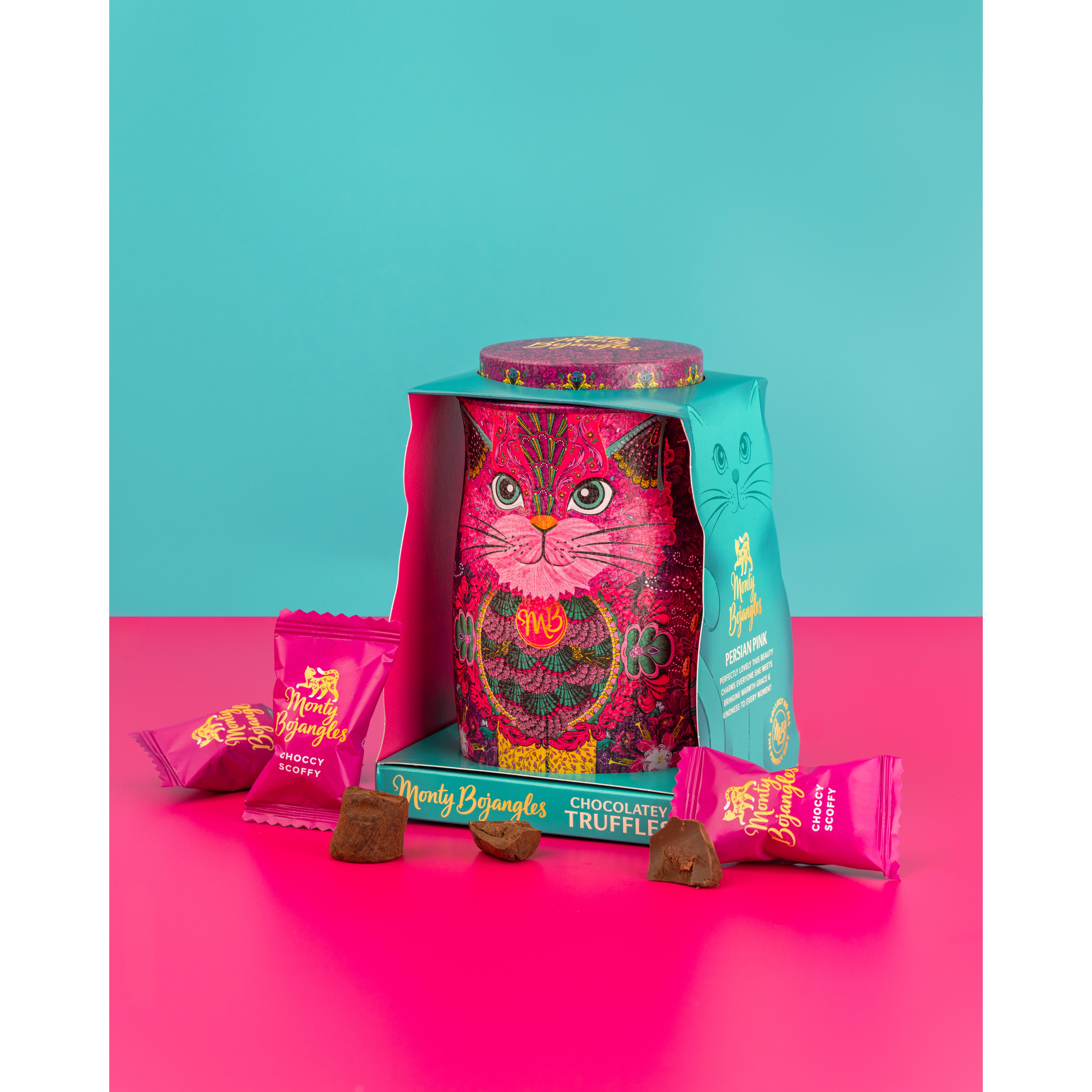 Monty Bojangles 135g Sunset Samba Cat Tin Chocolatey Truffles thumbnail 2