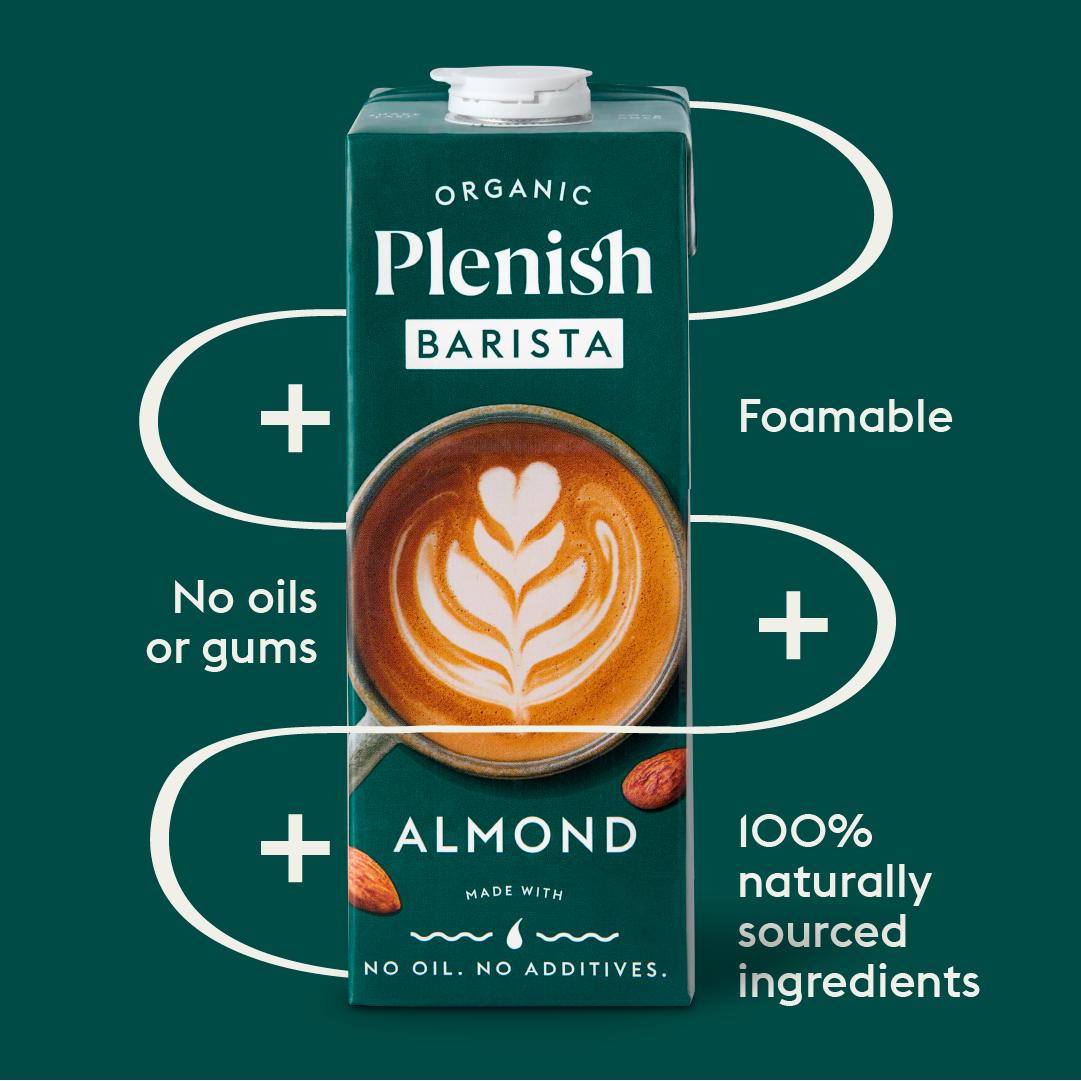 Plenish 1L Long Life Dairy Free Organic Barista Almond Drink thumbnail 6