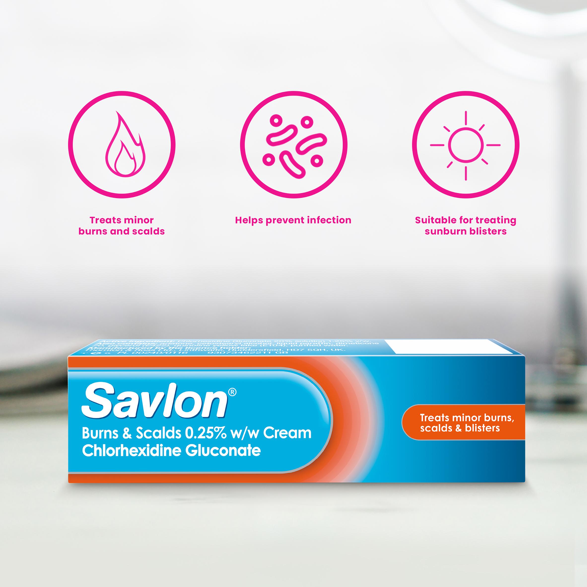 Savlon Burns & Scalds 0.25% w/w Cream 30g thumbnail 2