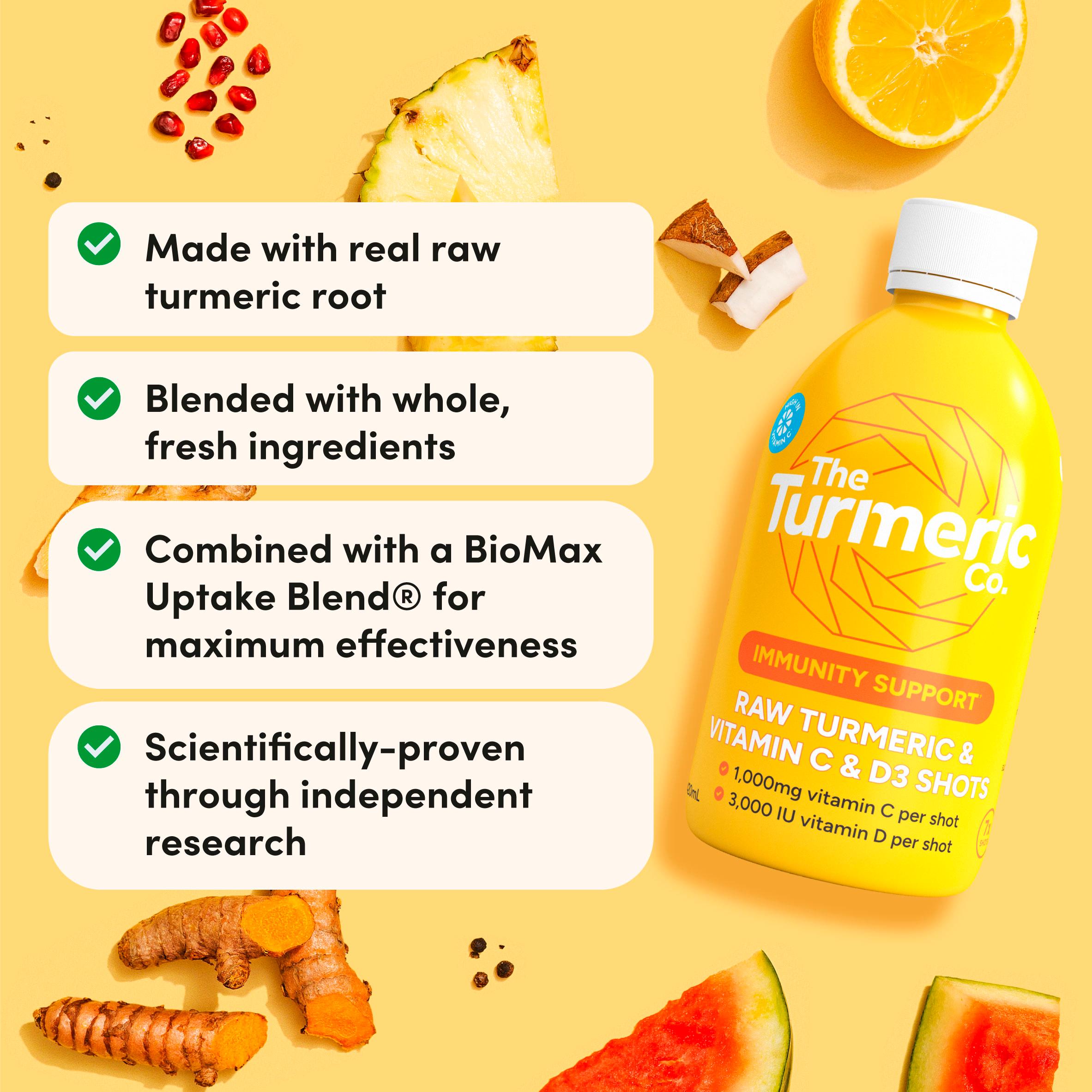 The Turmeric Co. Raw Turmeric Vitamin C & D3 Self Shot 420ml thumbnail 3