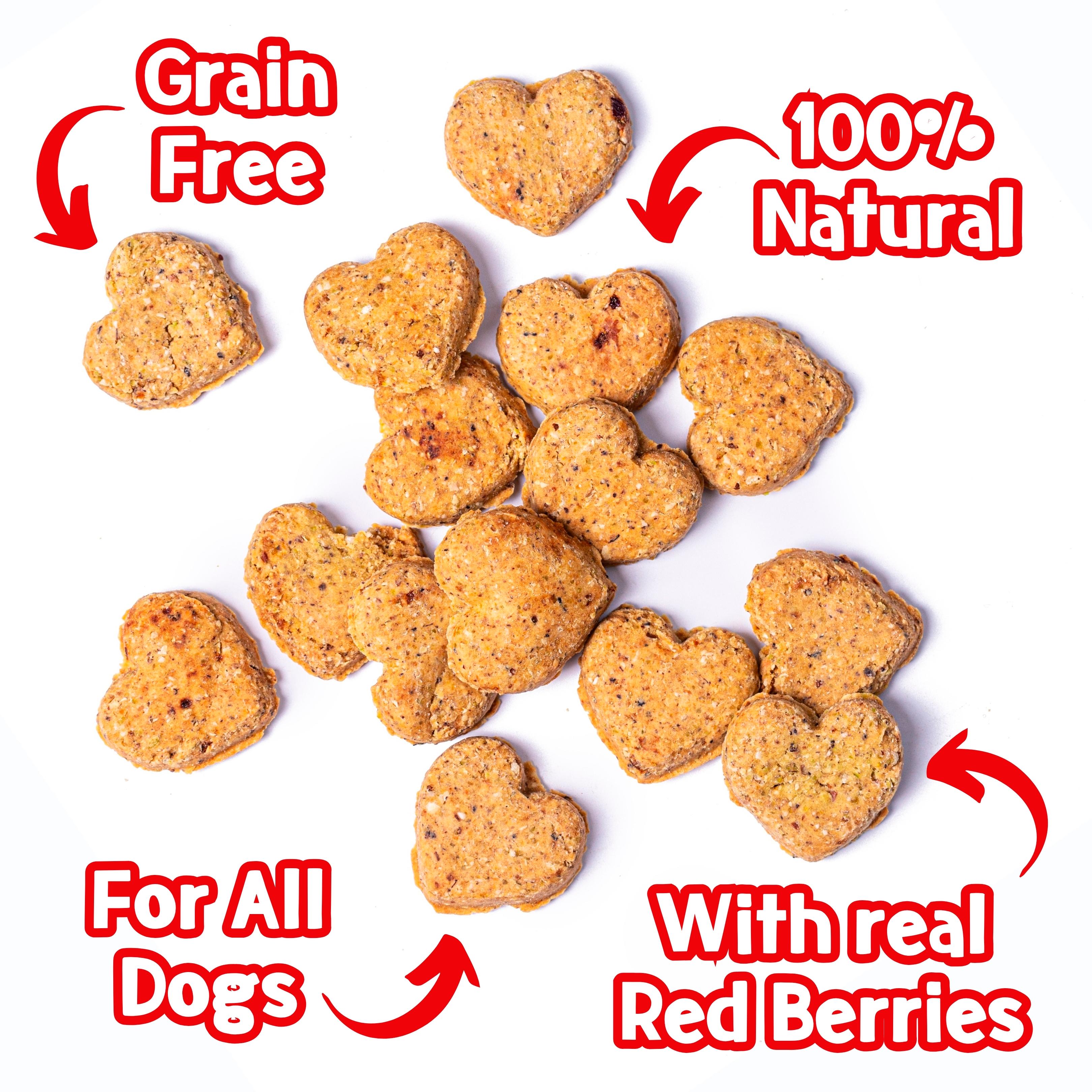 Park Life Love Bix Heart Shaped Dog Biscuits Red Berries 100g thumbnail 3