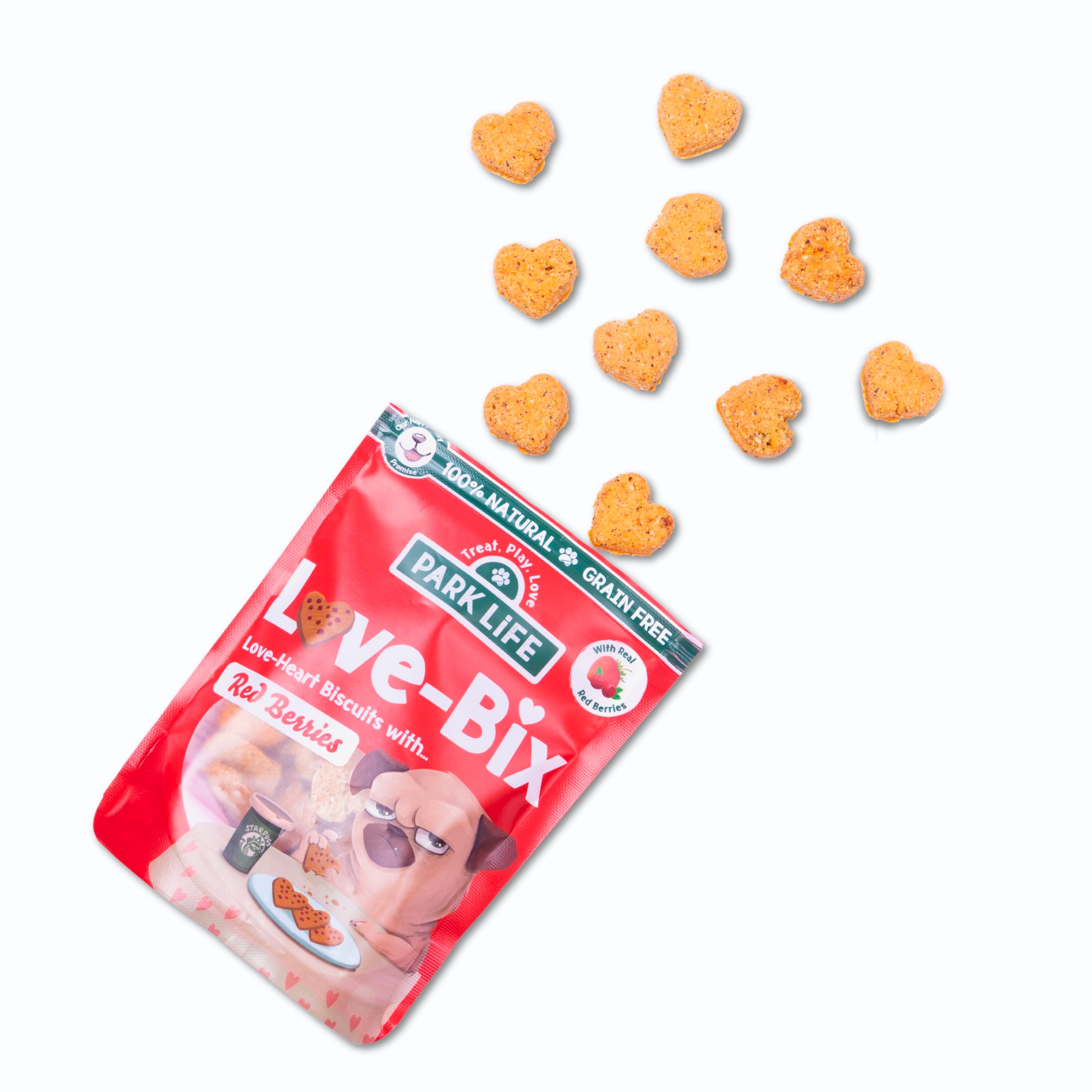 Park Life Love Bix Heart Shaped Dog Biscuits Red Berries 100g thumbnail 4