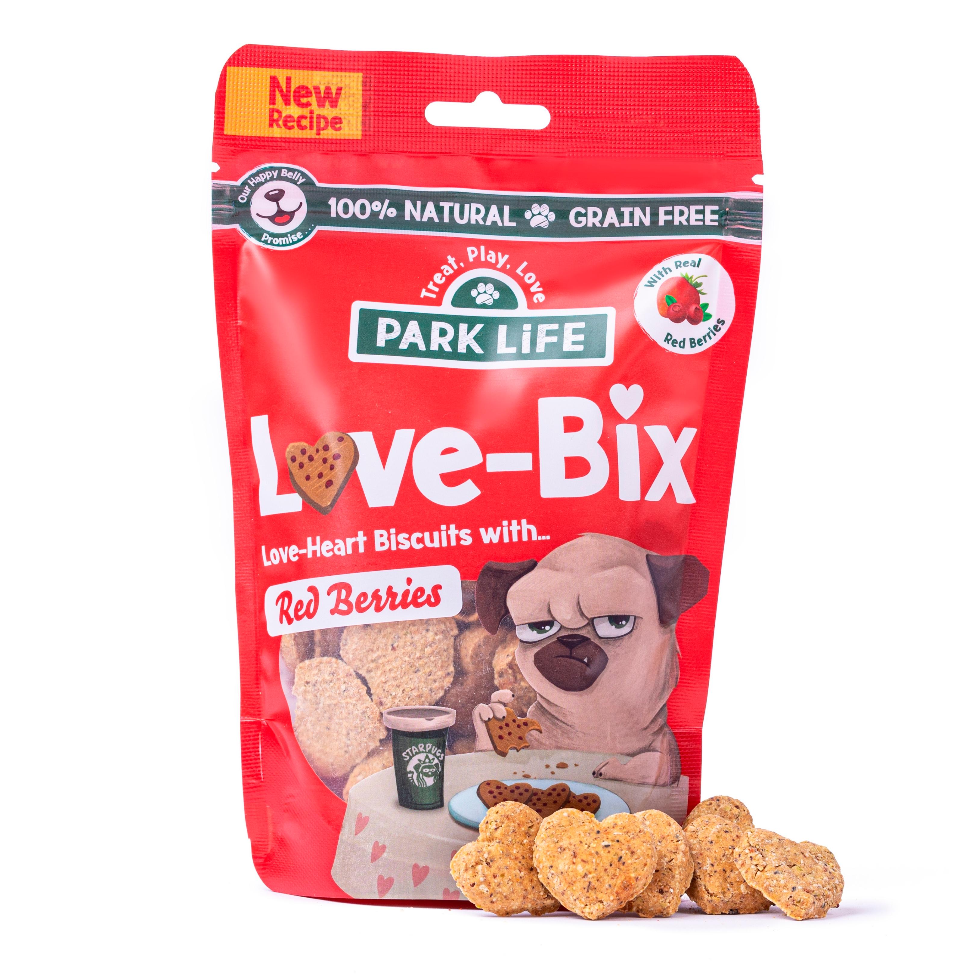 Park Life Love Bix Heart Shaped Dog Biscuits Red Berries 100g thumbnail 5