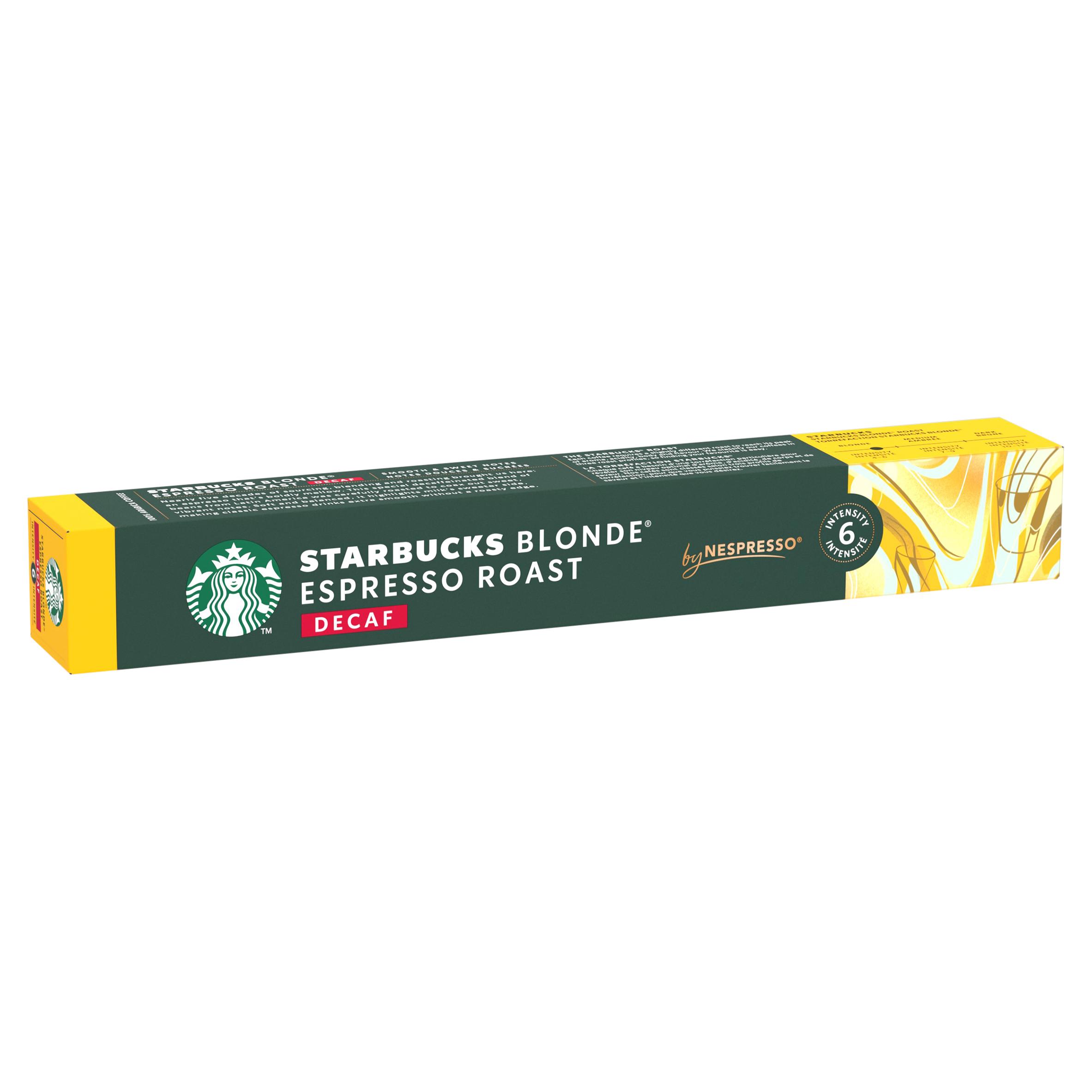 Starbucks by Nespresso Blonde Espresso Roast Decaf Coffee Pods x10 55g thumbnail 2