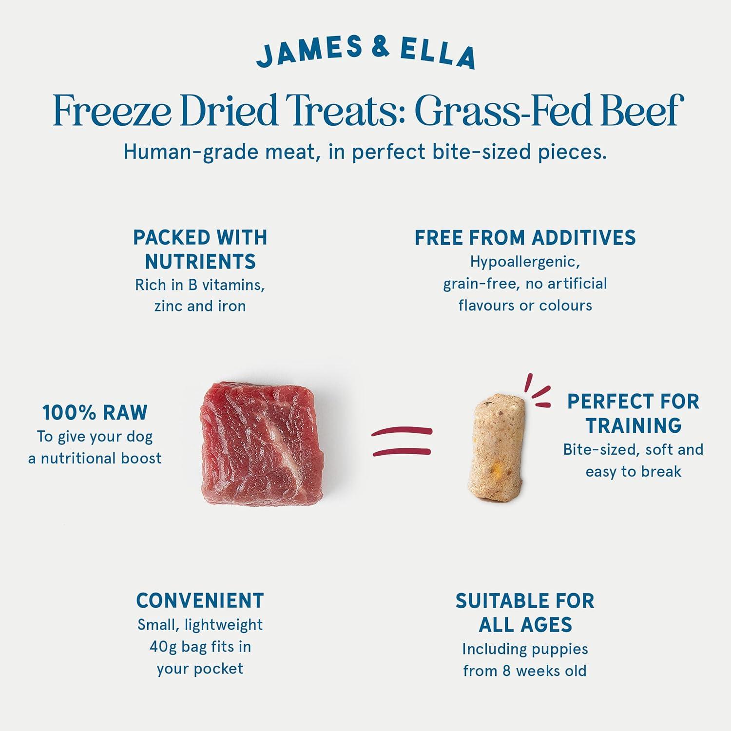 James & Ella Freeze Dried Grass Fed Beef Dog Treats 40g thumbnail 3