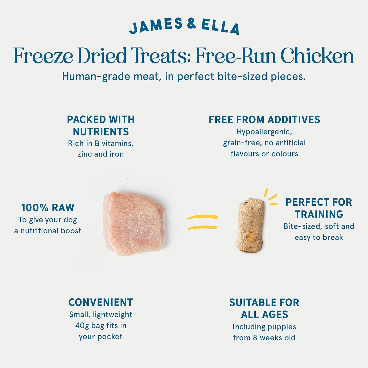James & Ella Freeze Dried Free Run Chicken Dog Treats 40g thumbnail 3