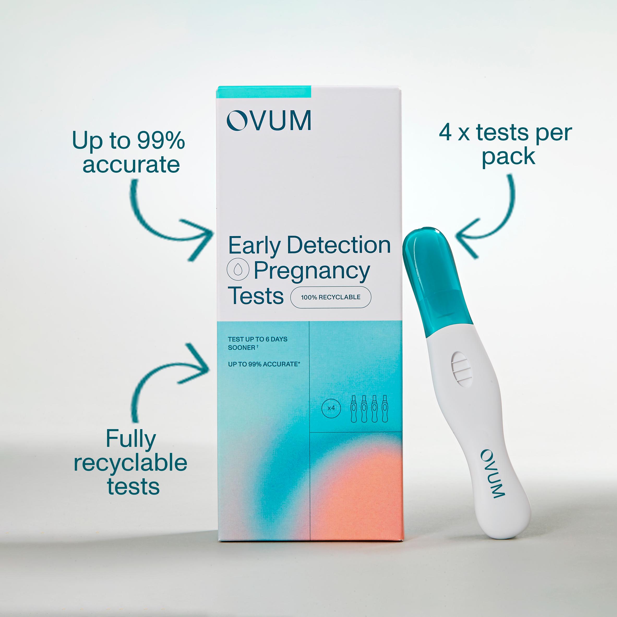 Ovum Early Detection Pregnancy Tests x 4 thumbnail 2