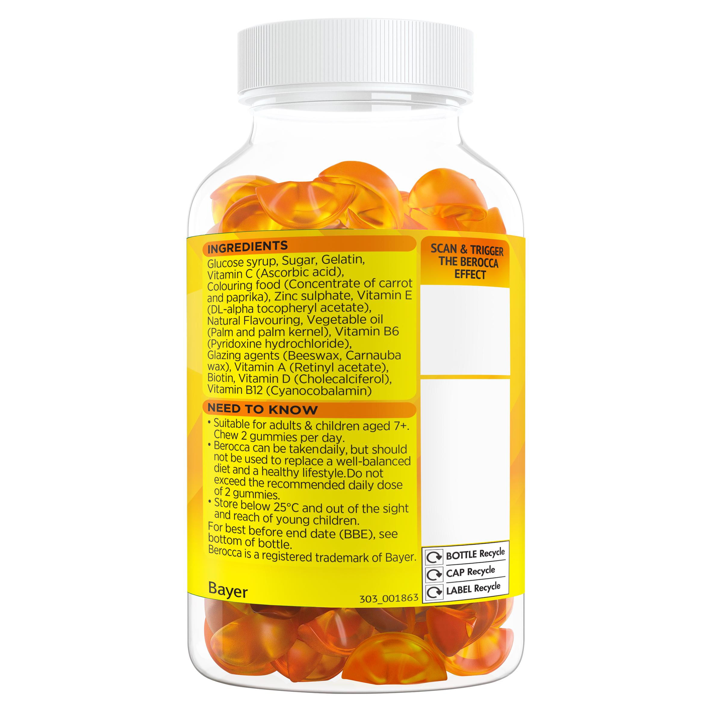 Berocca Immuno Orange Flavour Gummies x60 thumbnail 2