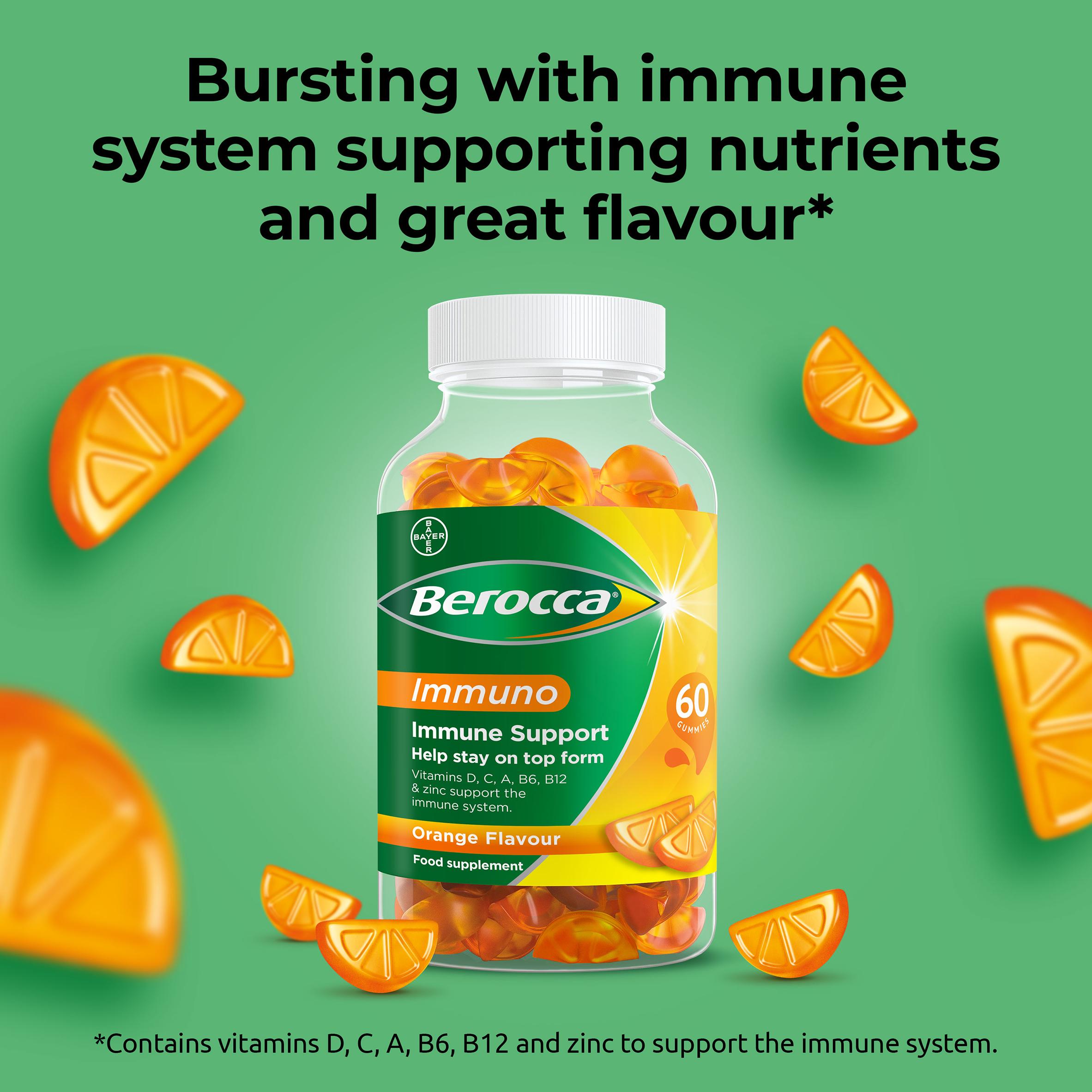 Berocca Immuno Orange Flavour Gummies x60 thumbnail 3