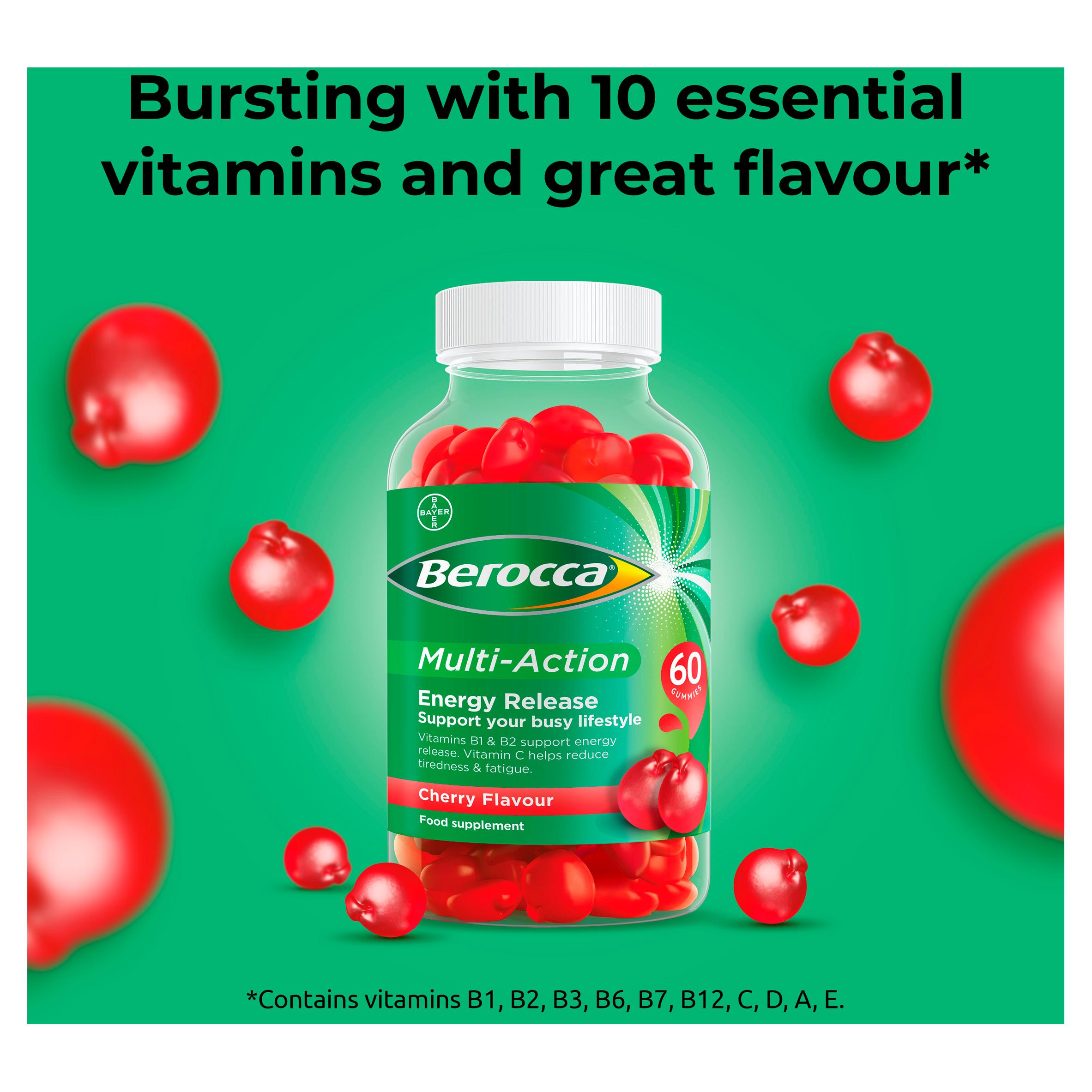 Berocca Multi Action Cherry Flavour Gummies x60 thumbnail 3