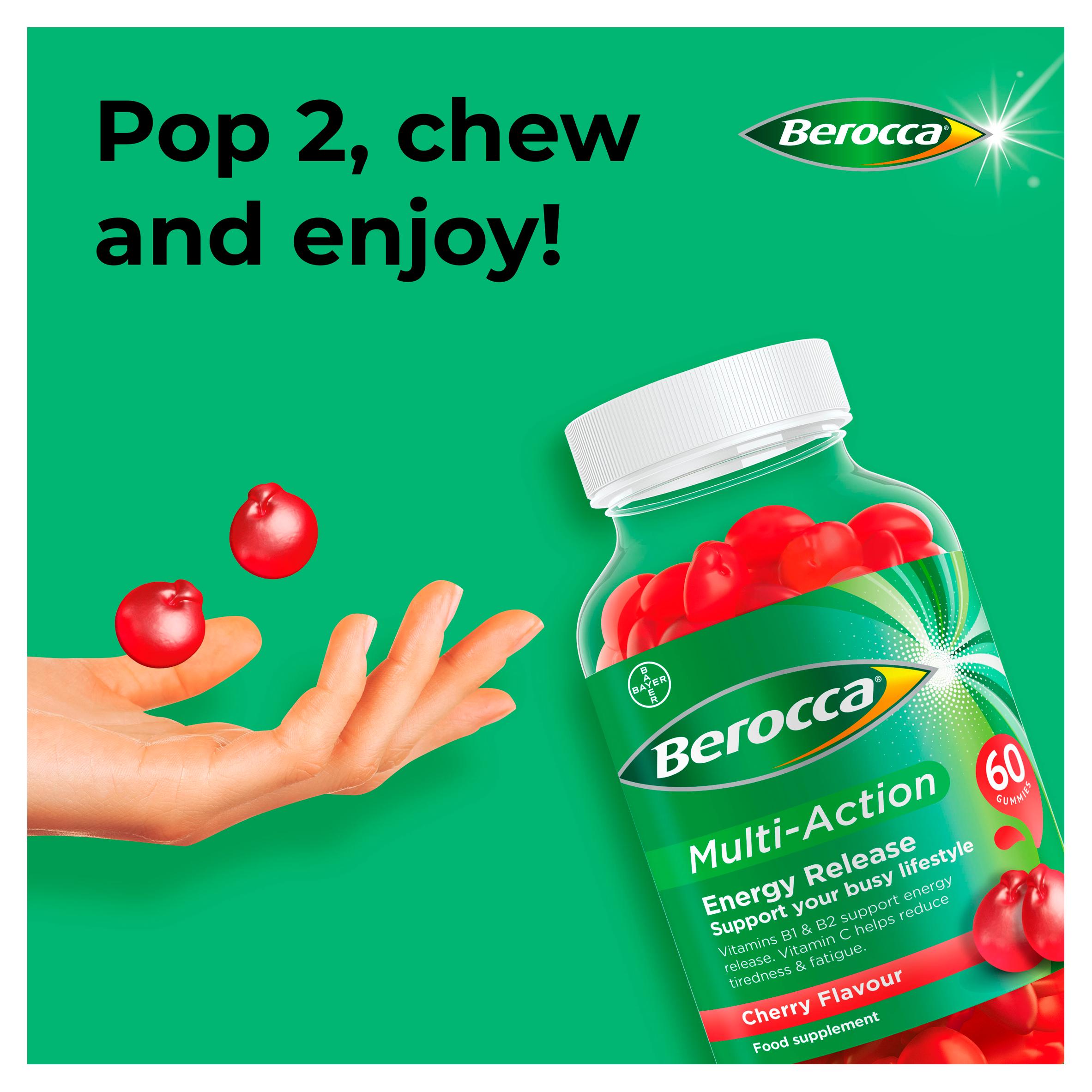 Berocca Multi Action Cherry Flavour Gummies x60 thumbnail 6