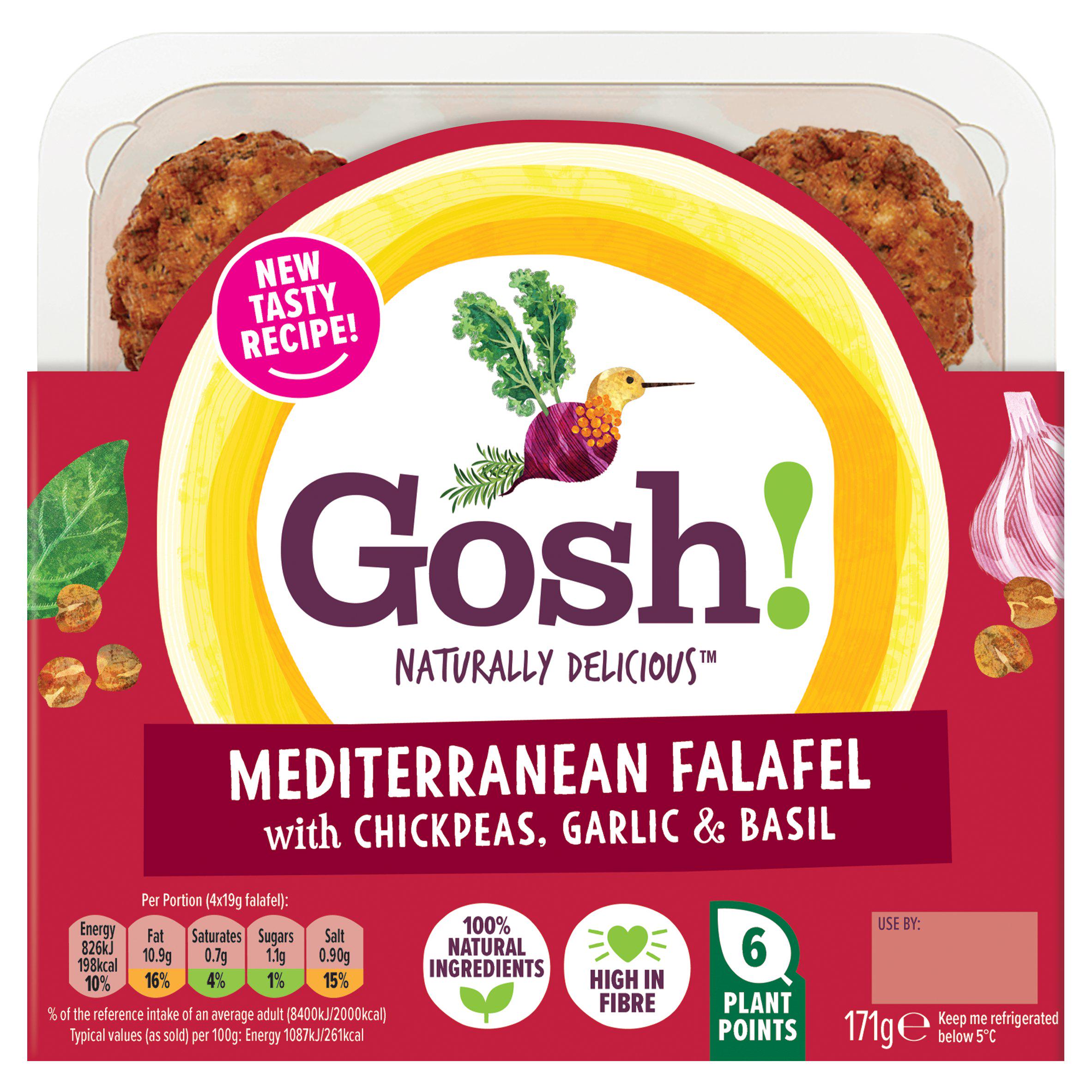 Gosh! Mediterranean Falafel with Chickpeas & Hint of Basil 171g