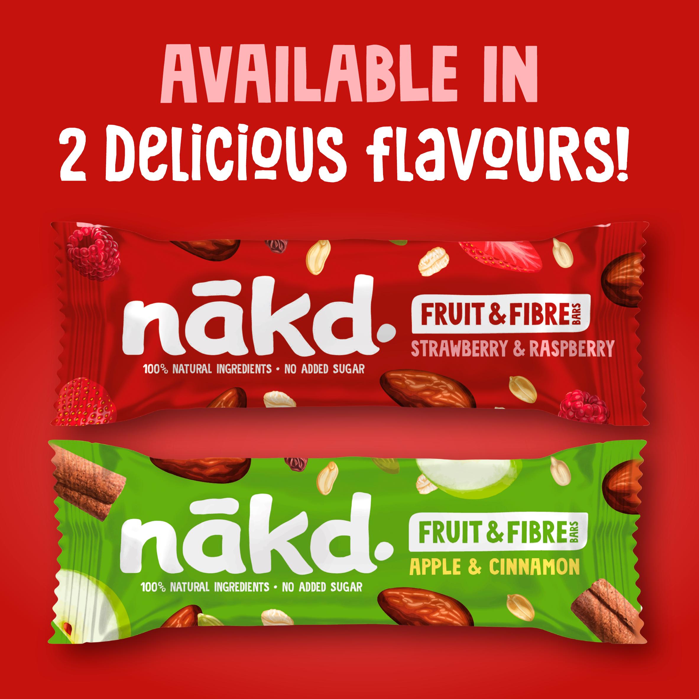 Nakd Strawberry Raspberry Fruit & Fibre Bars 3x44g thumbnail 3