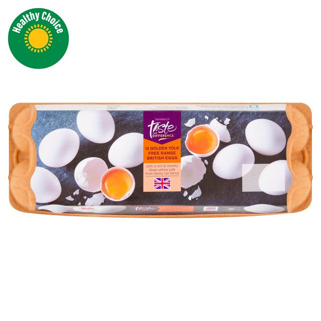 Sainsbury's Free Range Golden Yolk Eggs, Taste the Difference x12