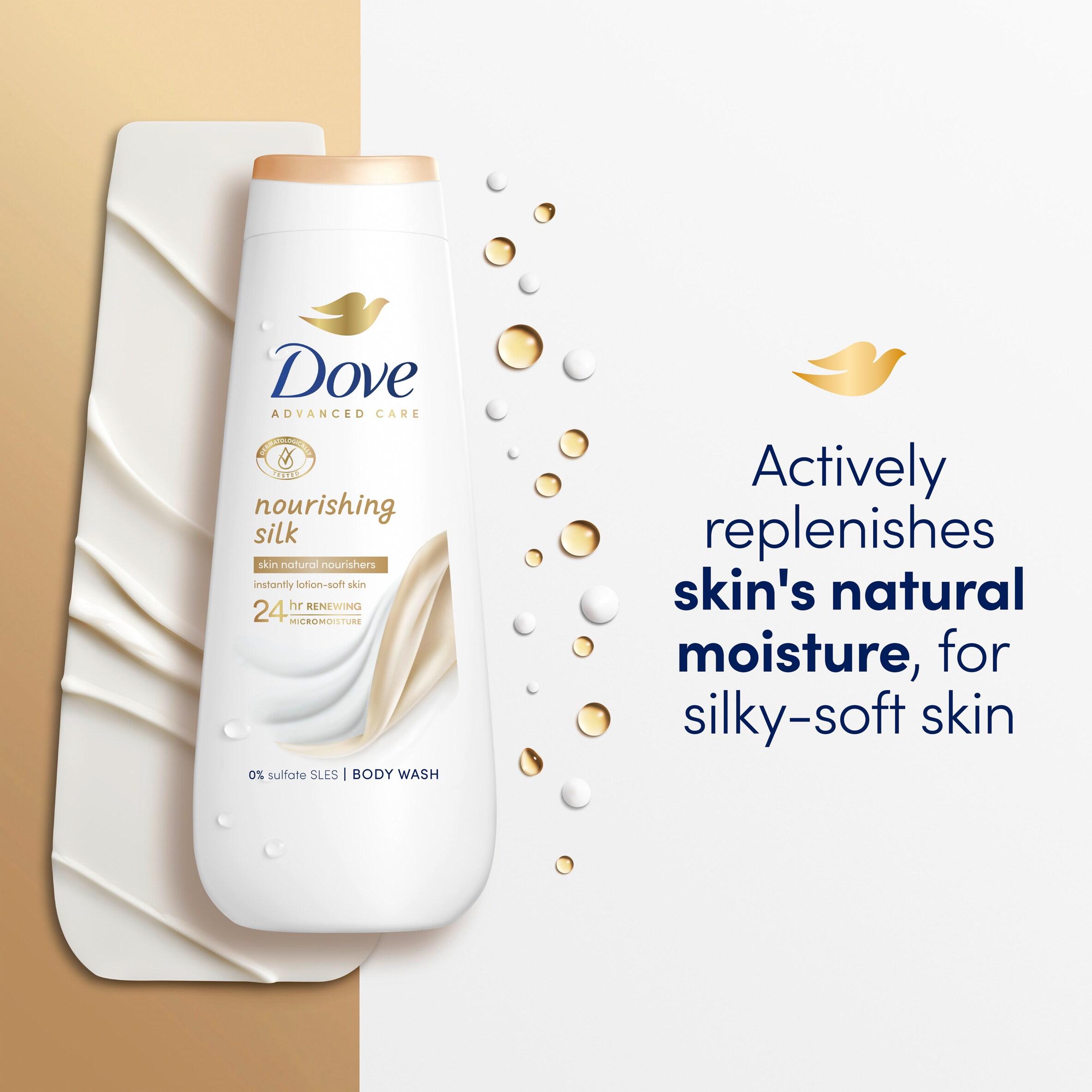 Dove Advanced Care Nourishing Silk Body Wash Shower Gel 400ml thumbnail 2