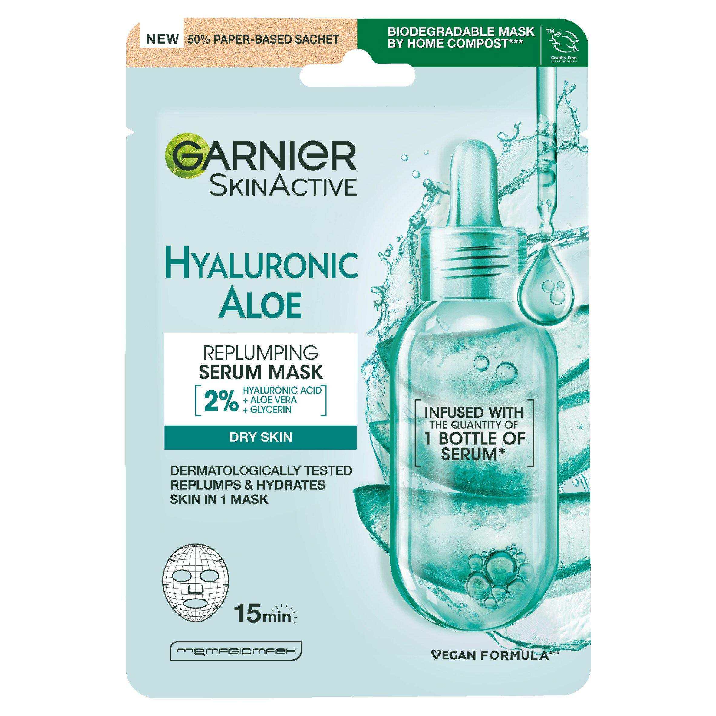 Garnier Hyaluronic Aloe Moisture Plump Serum Sheet Mask Revitalizing & Hydrating