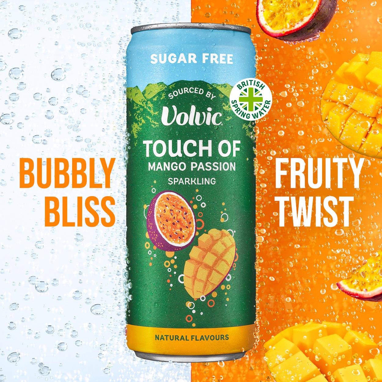 Touch of Mango Passion Sparkling Sugar Free Flavoured Water by Volvic 4x330ml thumbnail 6