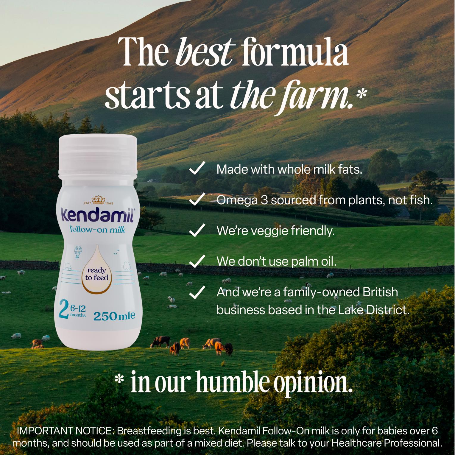 Kendamil 2 Follow On Baby Milk 6-12 Months 6x250ml thumbnail 3