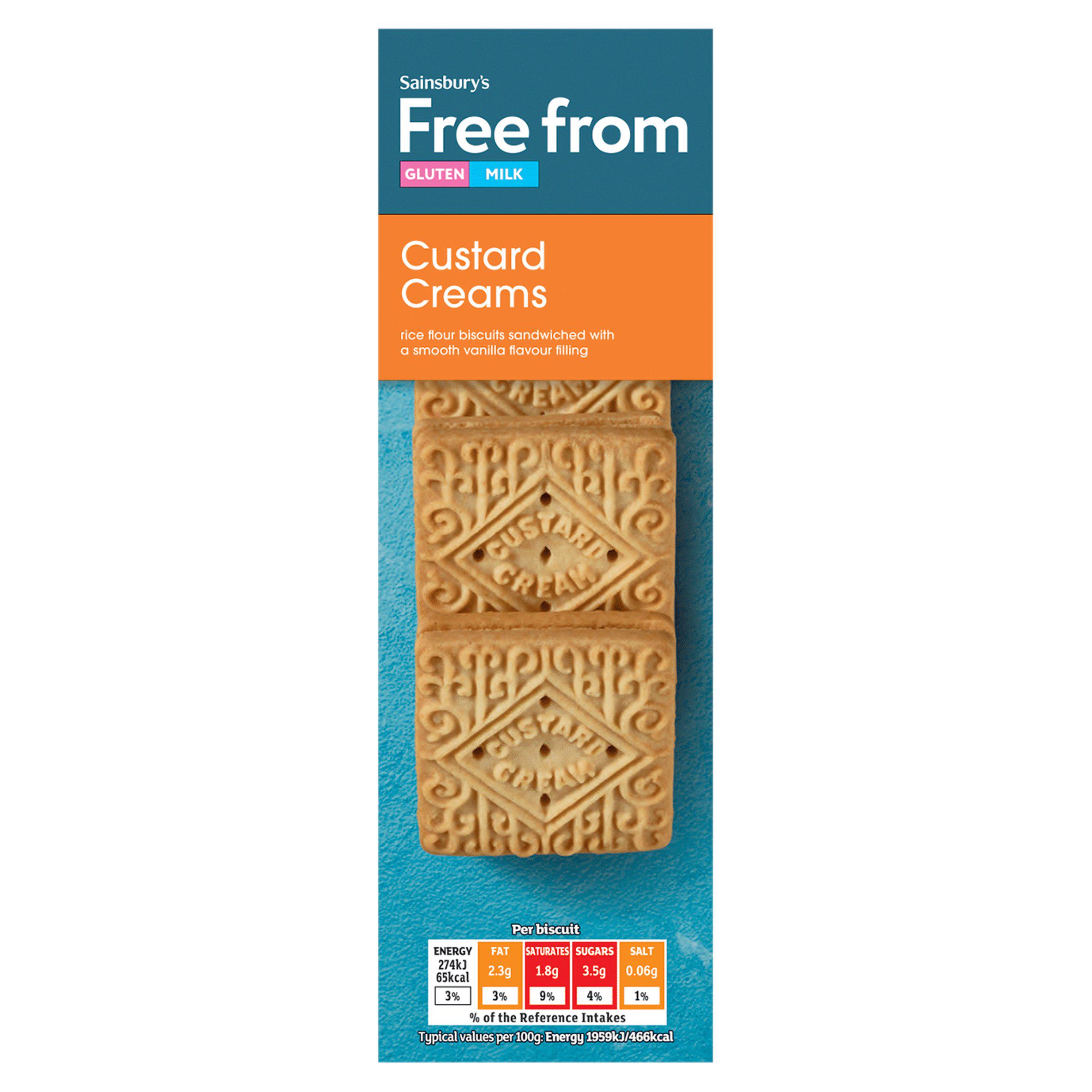 Sainsbury's Free From Custard Creams 125g