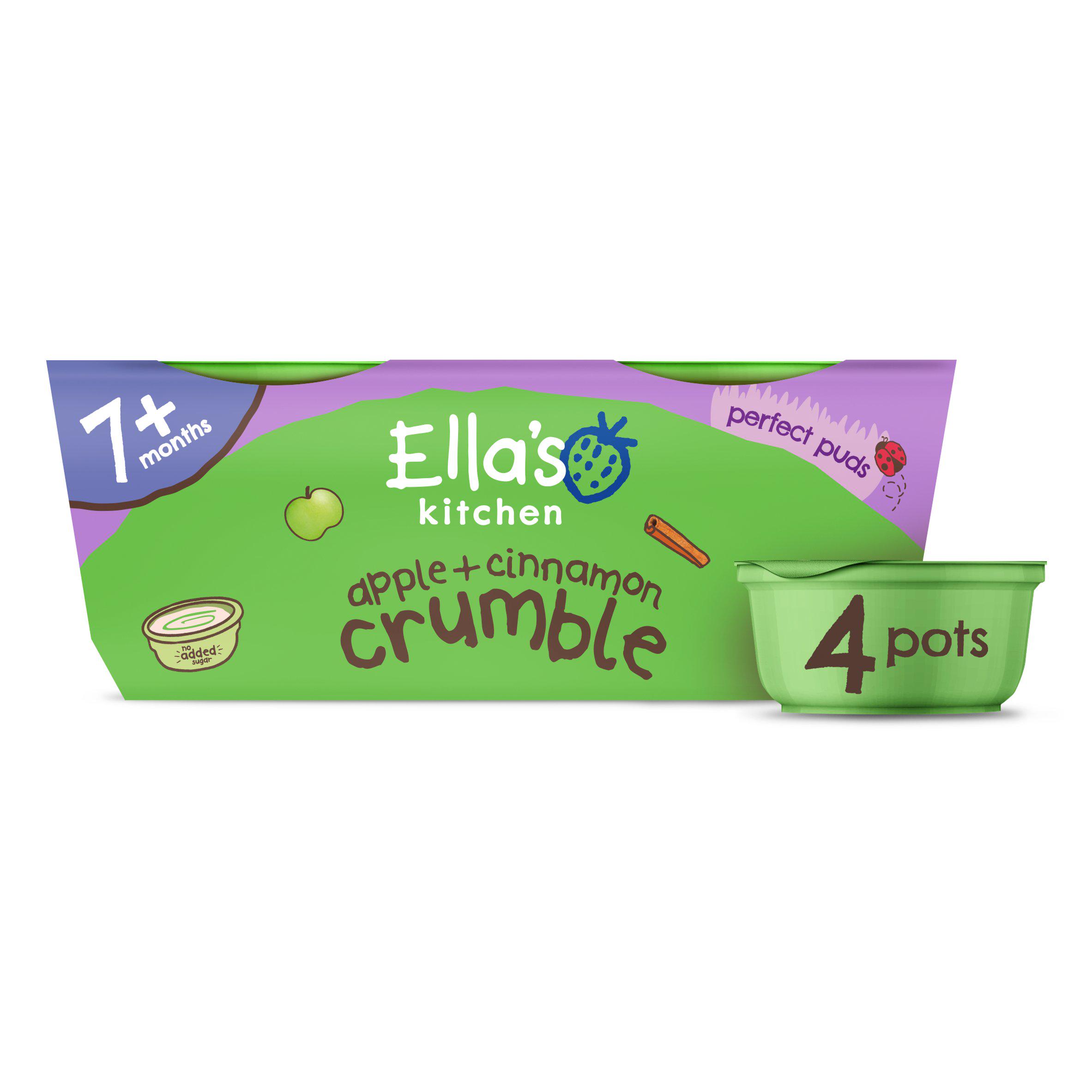 Ella's Kitchen Organic Apple+Cinnamon Crumble Pudding Baby Dessert Pot 7m+
