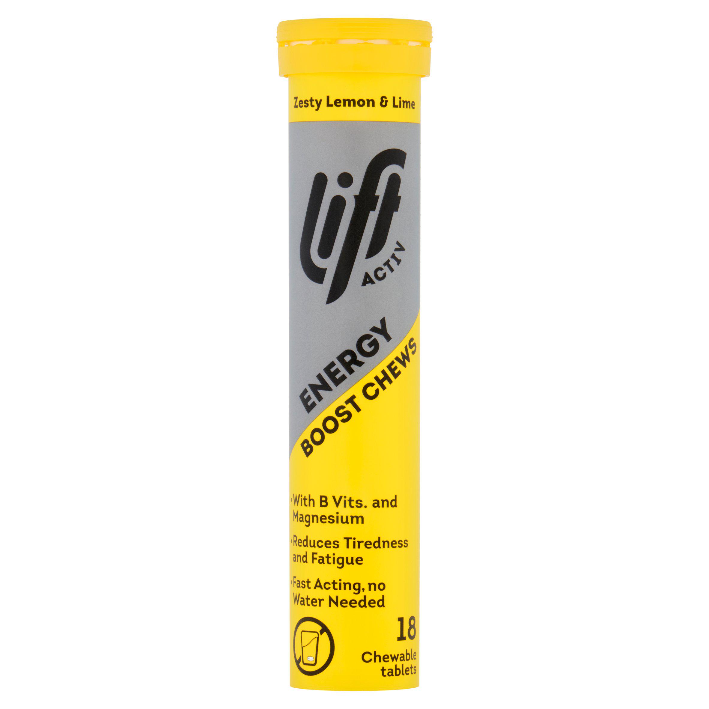 Lift Activ Zesty Lemon & Lime Energy Boost Chewable Tablets x18 72g