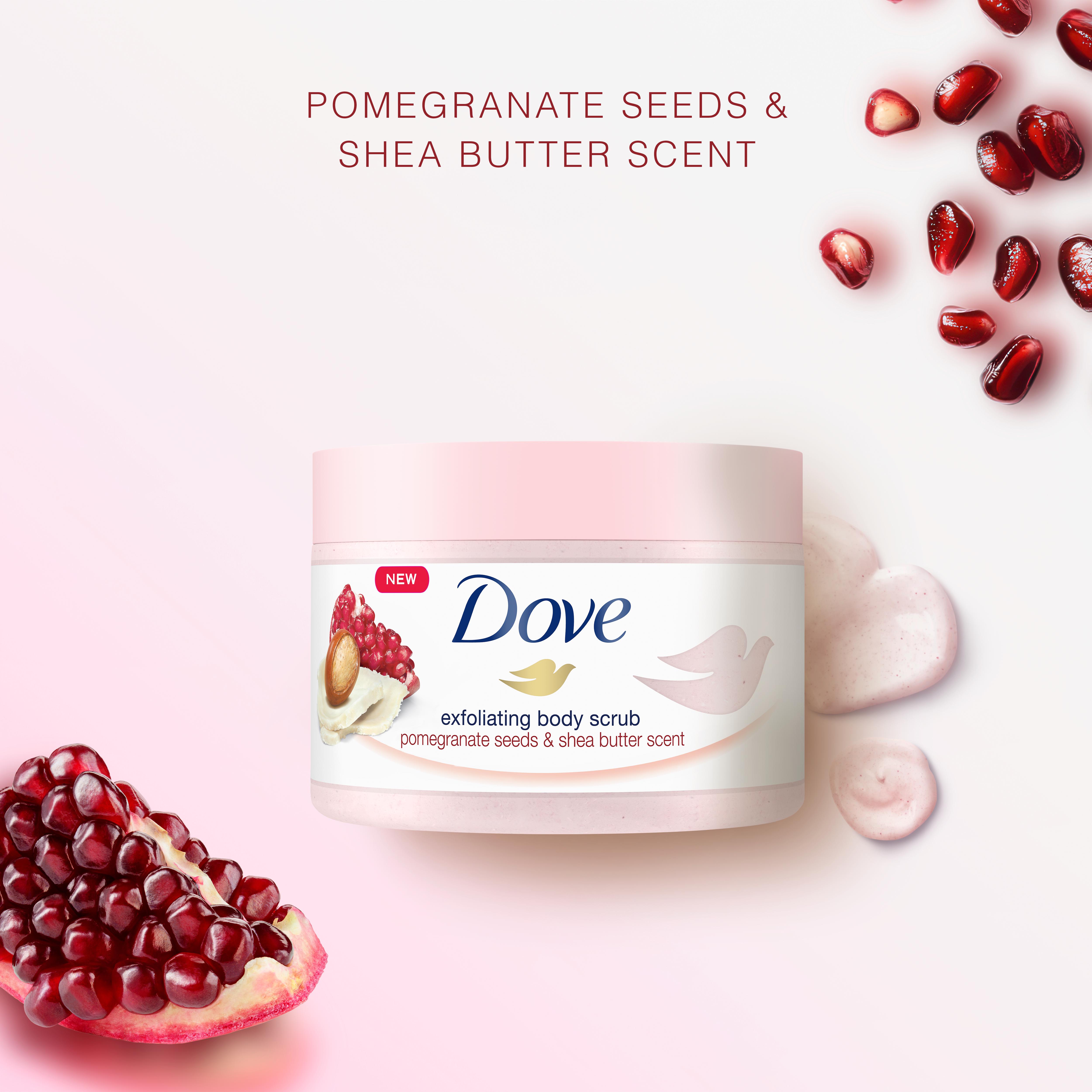 Dove Exfoliating Body Scrub Pomegranate Seeds & Shea Butter Scent 225ml thumbnail 2