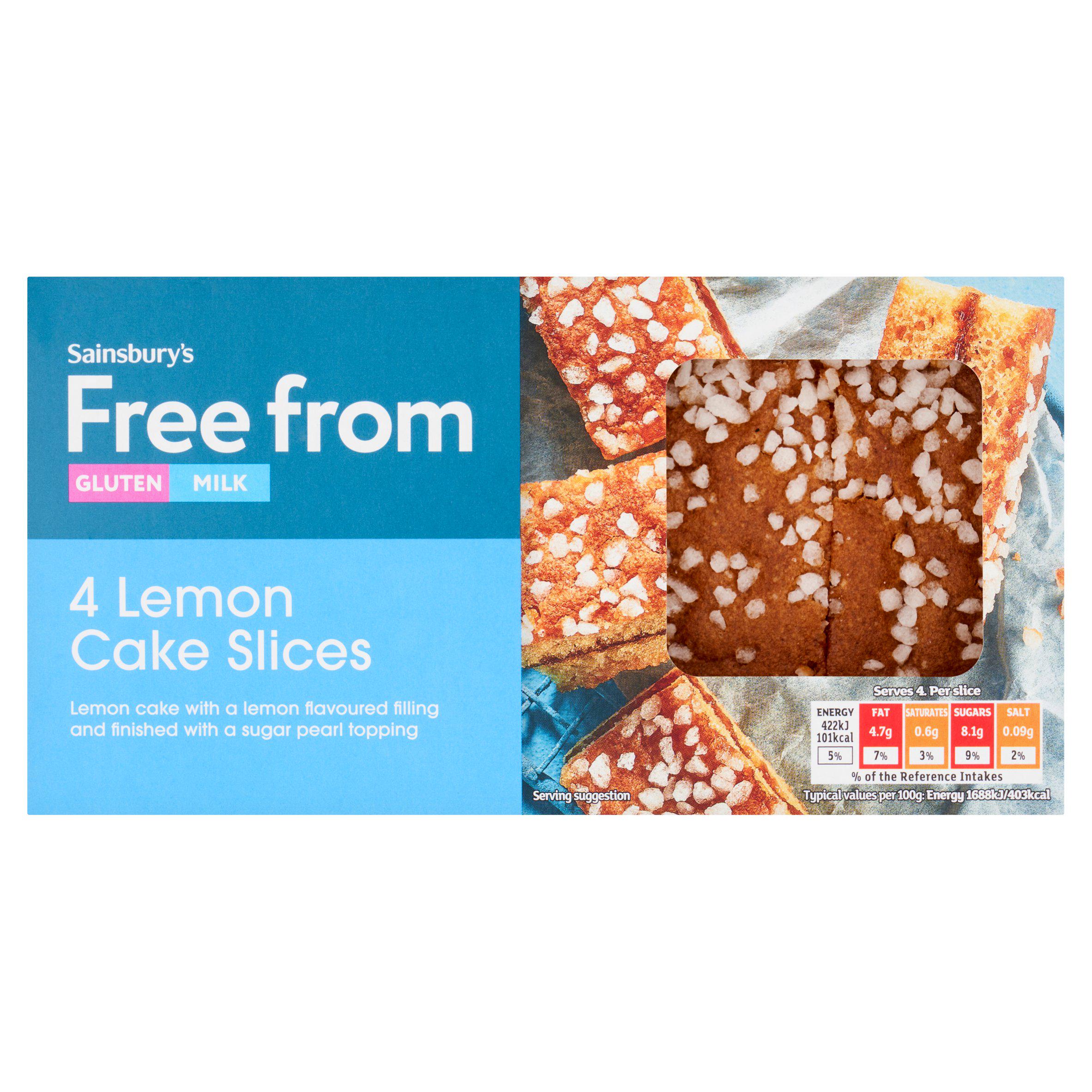 Sainsbury's Free From 4 Lemon Cake Slices 100g