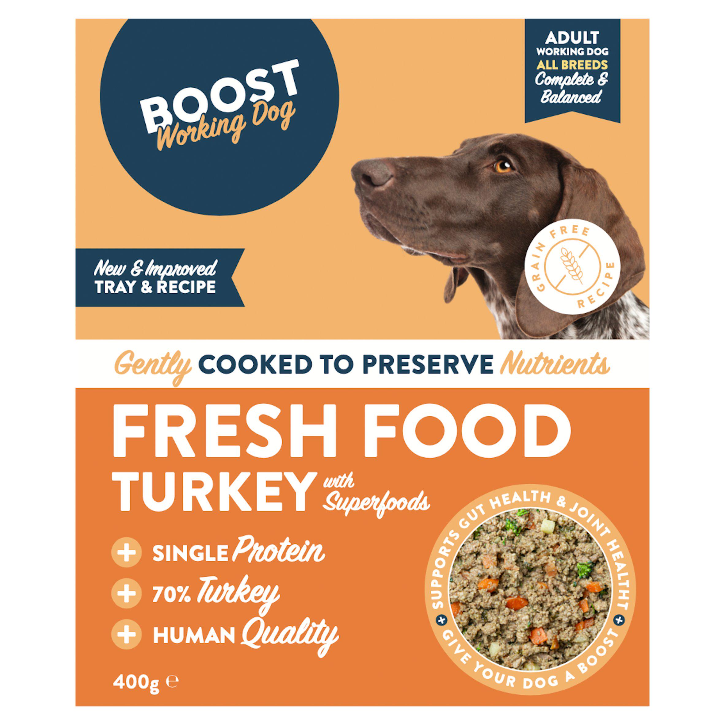 Boost Dog Food Turkey with Seasonal Veg 400g