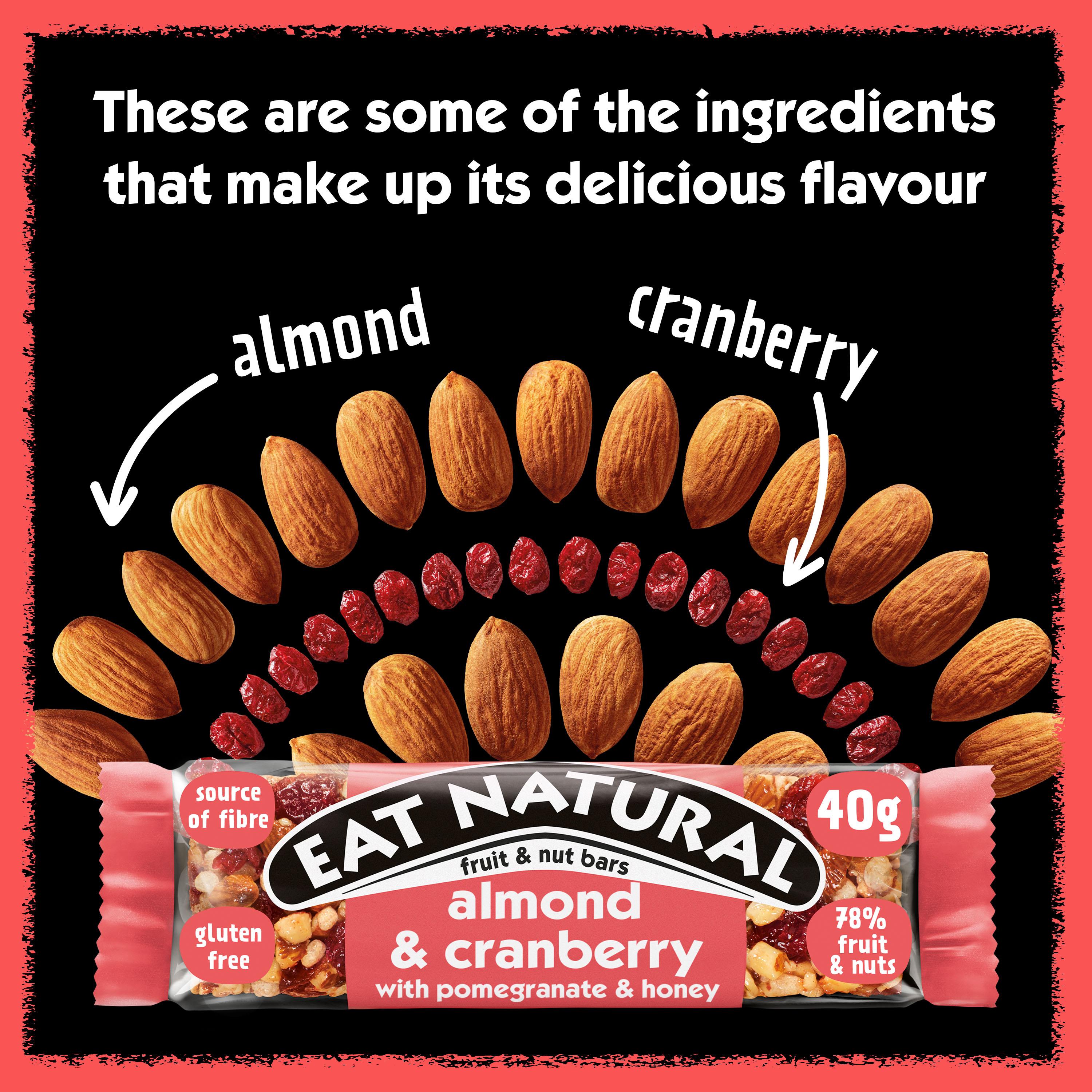 Eat Natural Fruit & Nut Bars Almond & Cranberry with Pomegranate & Honey Bar 40g thumbnail 3