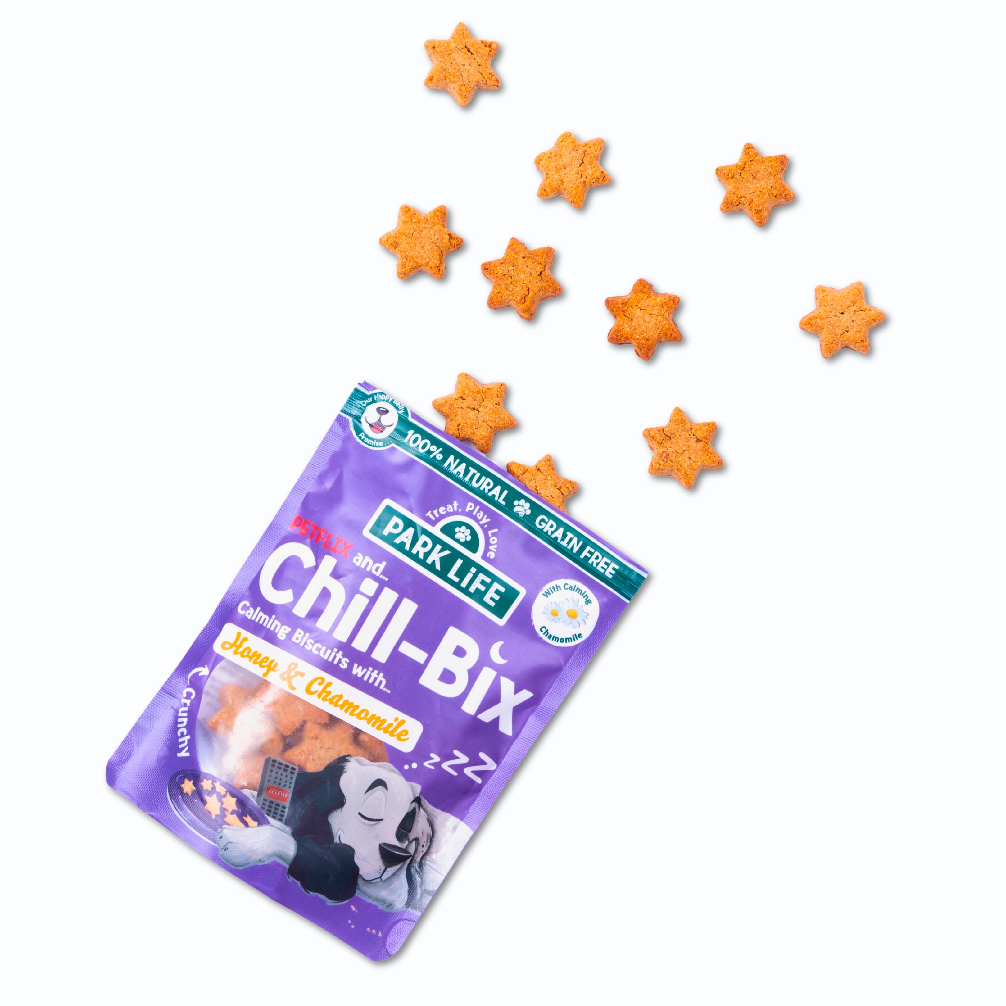 Park Life Petflix & Chill Bix Star Shaped Honey Chamomile Calming Dog Treats Biscuits 100g thumbnail 4