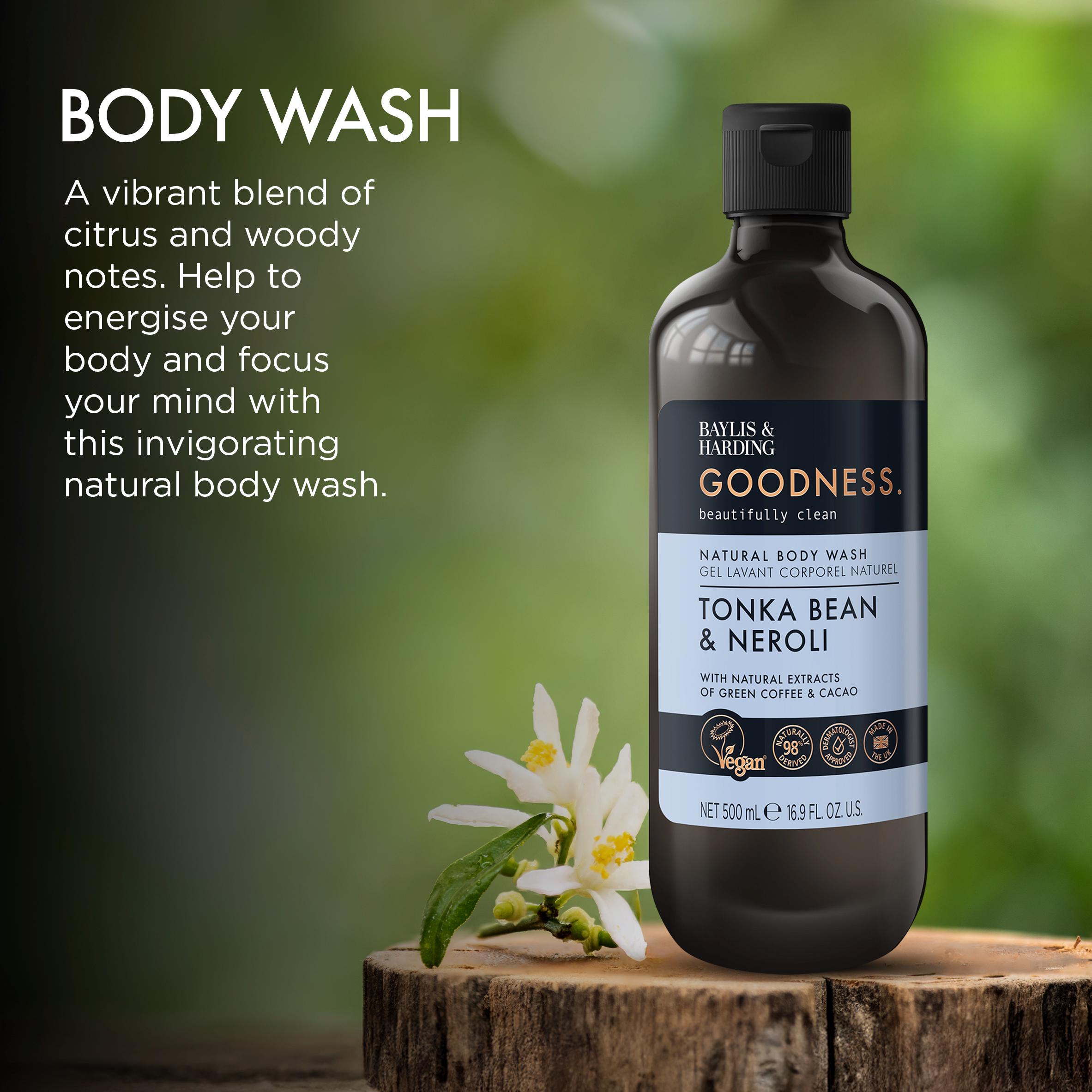Baylis & Harding Goodness Tonka Bean & Neroli Natural Body Wash 500ml thumbnail 2