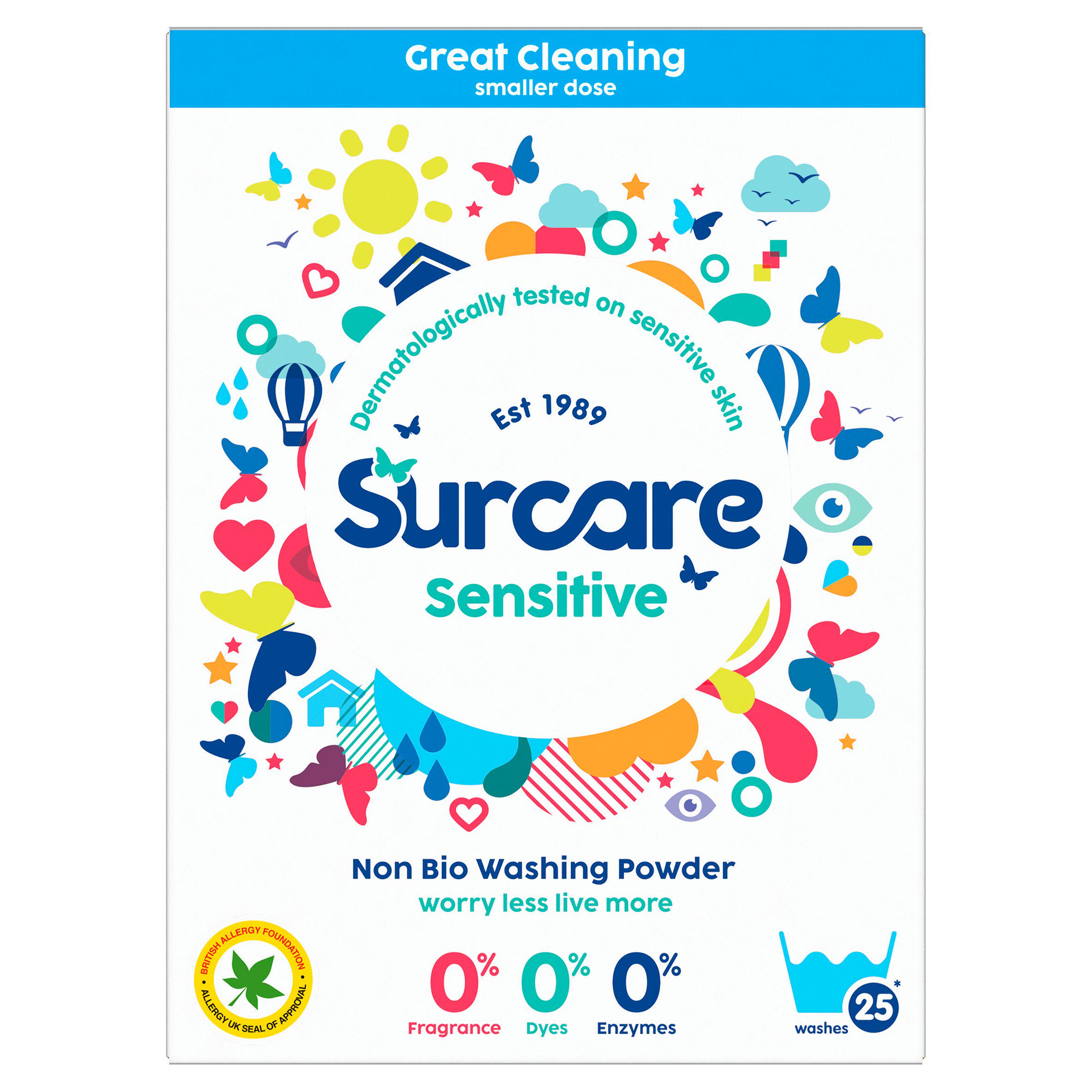 Surcare Sensitive Non Bio Washing Powder 1.25kg