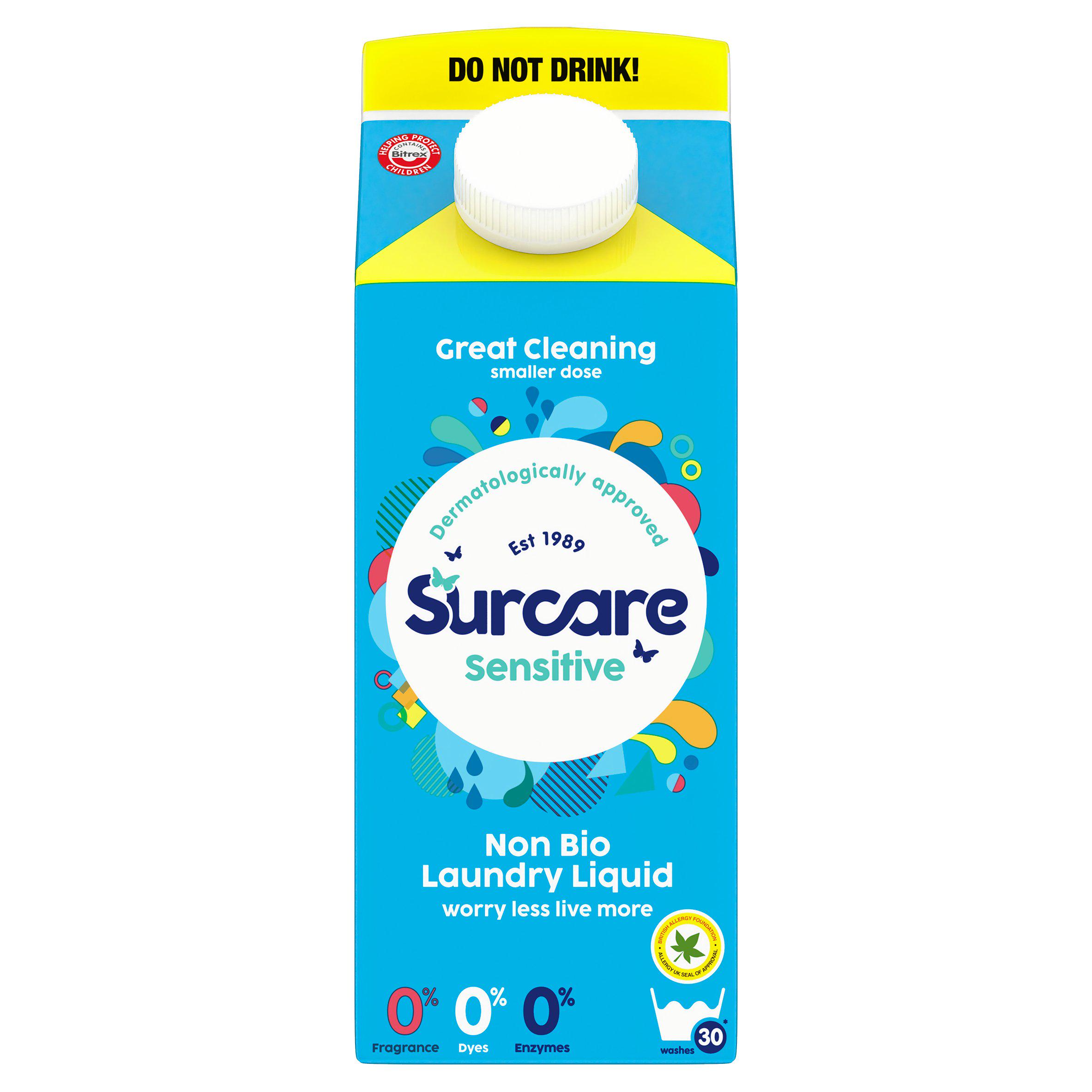 Surcare Sensitive Non Bio Laundry Liquid 750ml