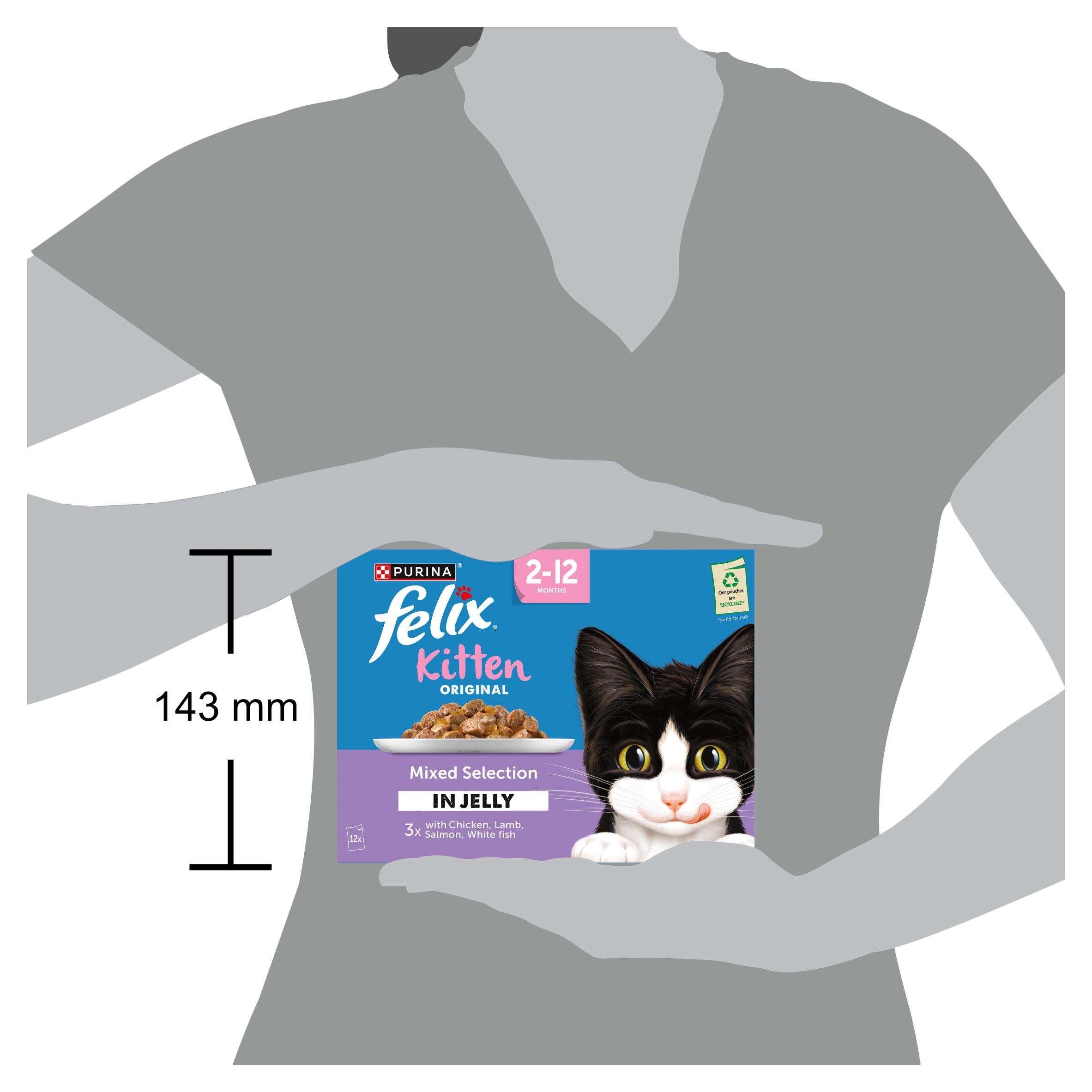 Felix Original Kitten Mixed Selection in Jelly Wet Cat Food 12 x 85g thumbnail 4