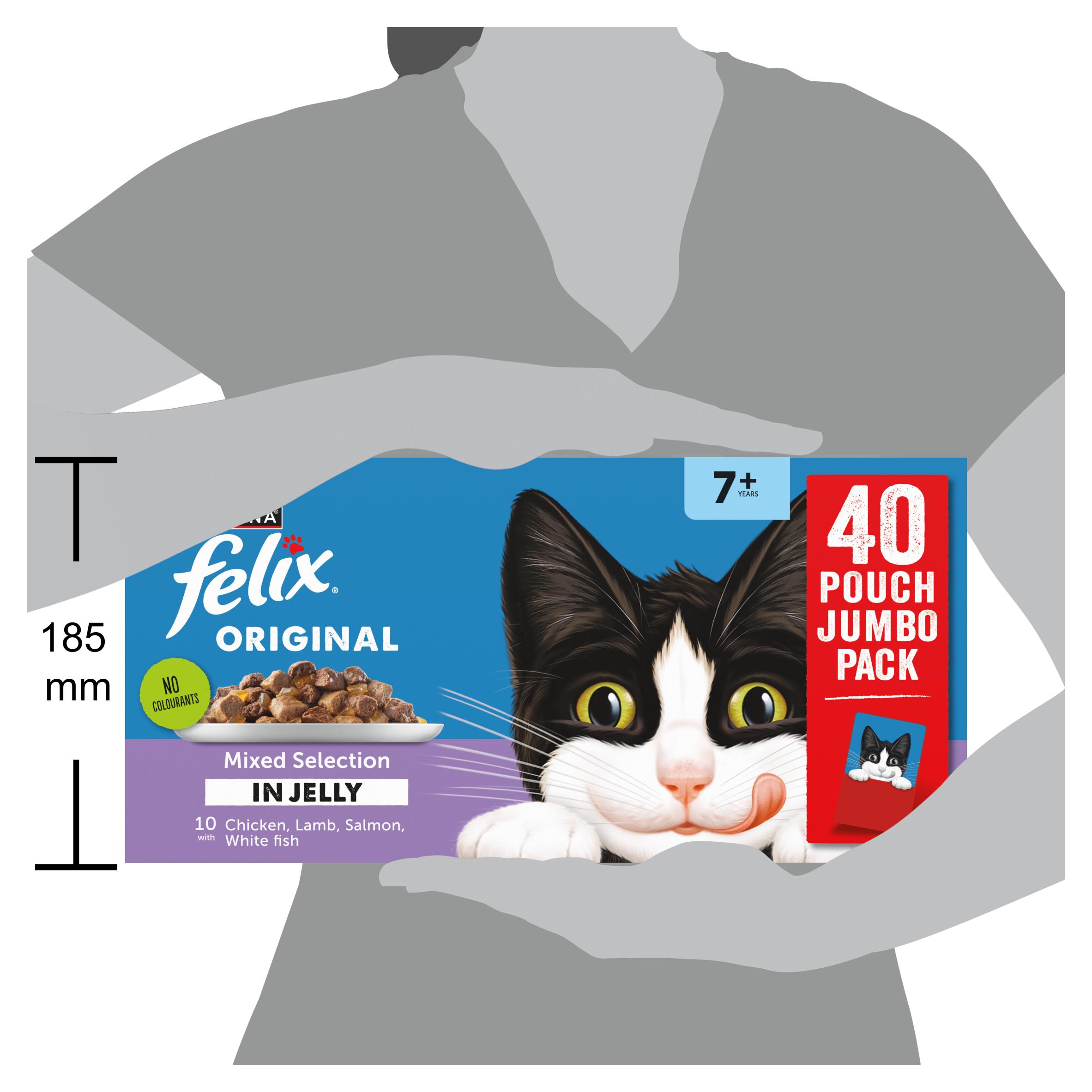 Felix Original Senior 7+ Mixed Selection in Jelly Wet Cat Food 40 x 85g thumbnail 3