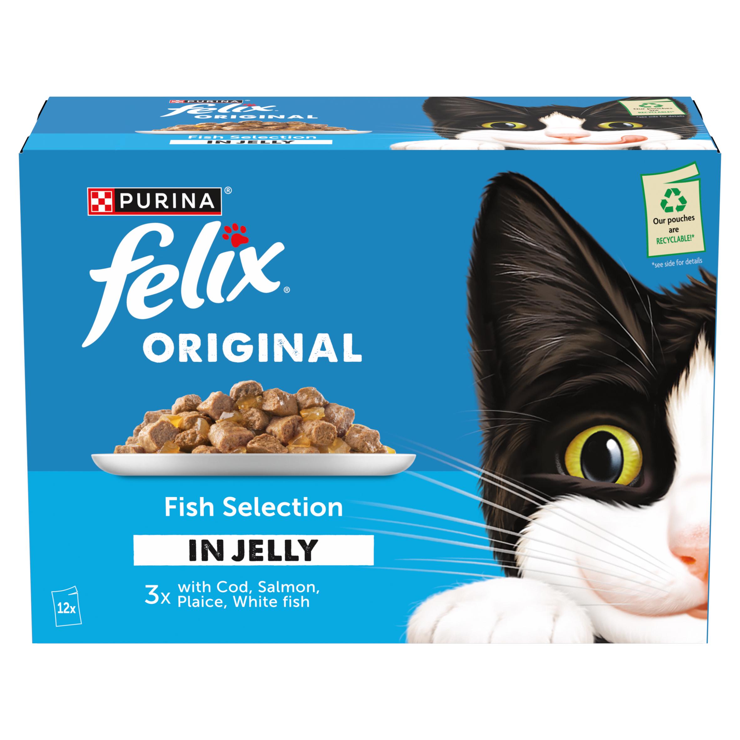 Felix Original Fish Selection in Jelly Wet Cat Food 12 x 85g thumbnail 2